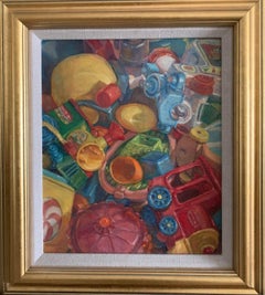 Used Oil Painting  on Linen -- Toys