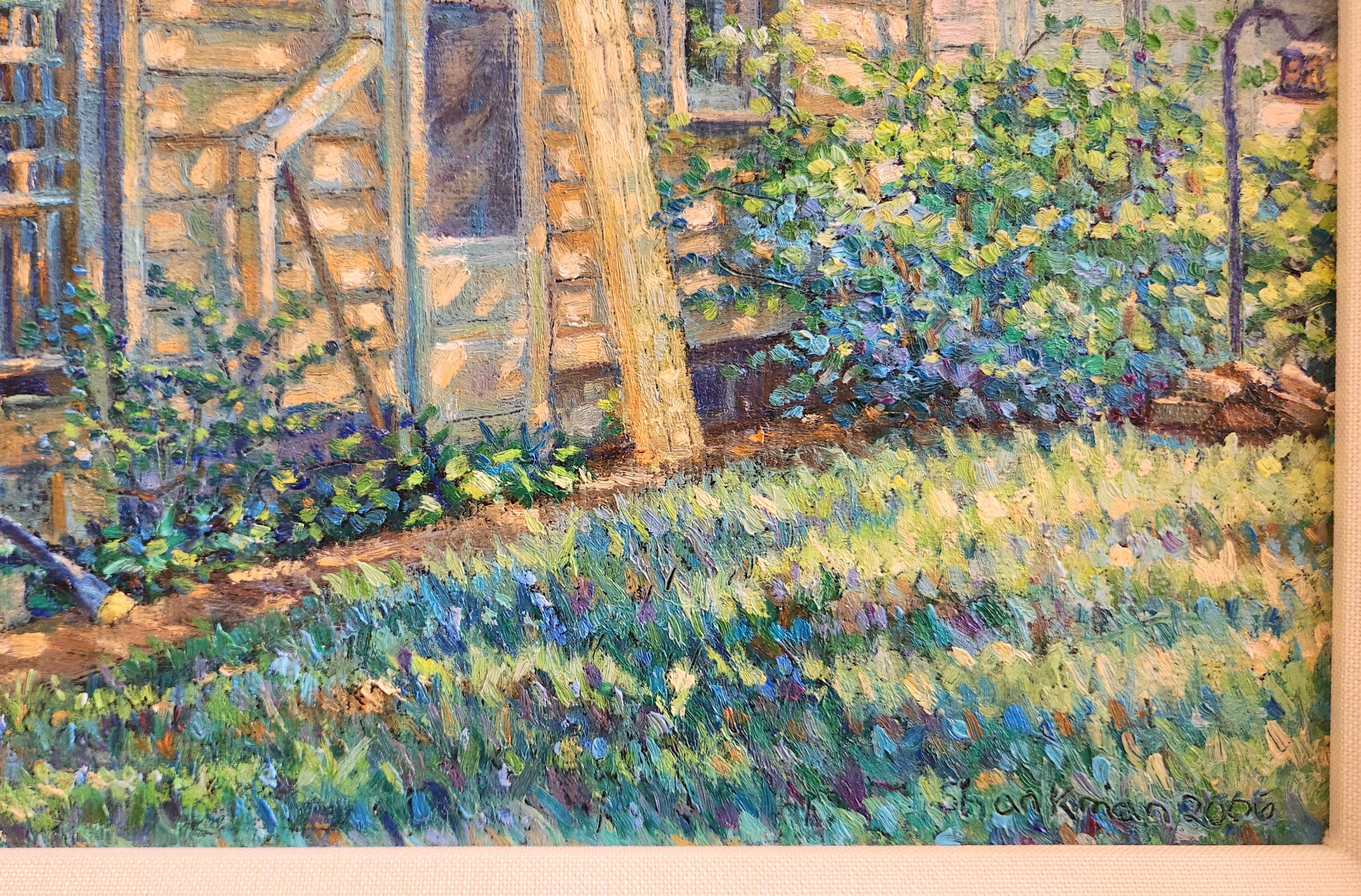 Pittura a olio su lino -- Pomeriggio a Myrtle Ave in vendita 1