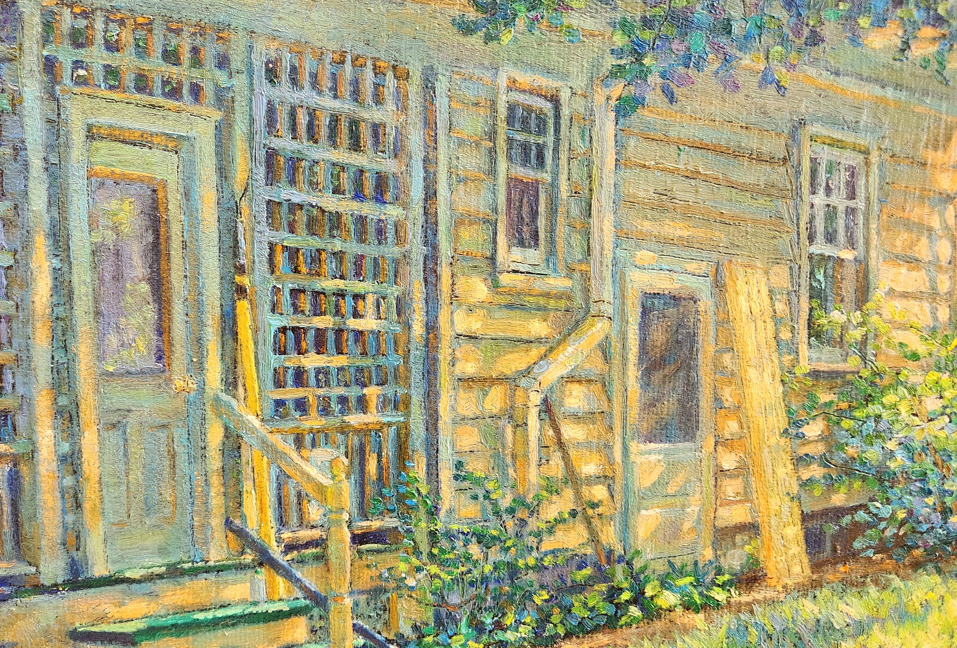 Pittura a olio su lino -- Pomeriggio a Myrtle Ave in vendita 3