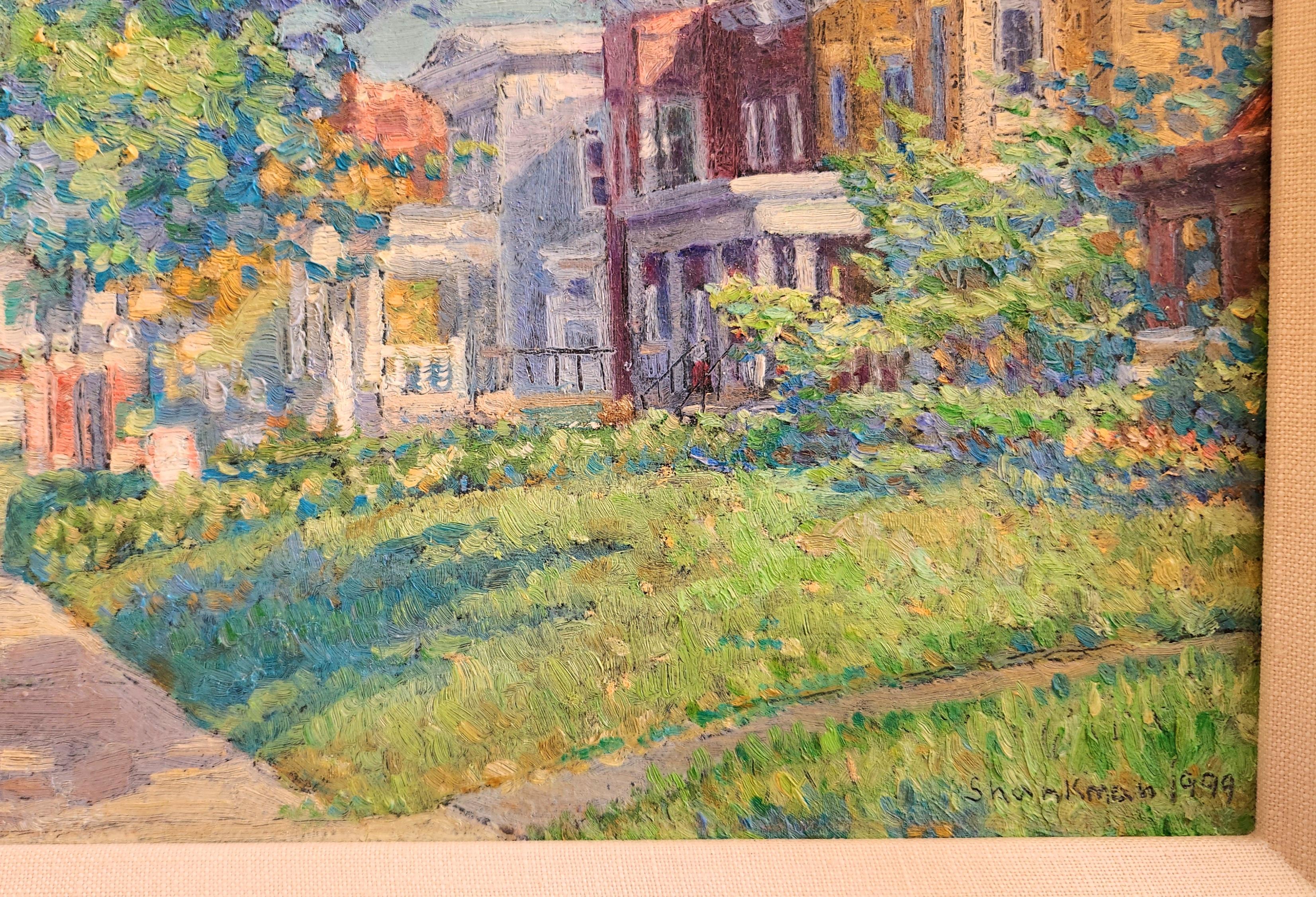 Oil on Linen Painting -- Madison Ave For Sale 3