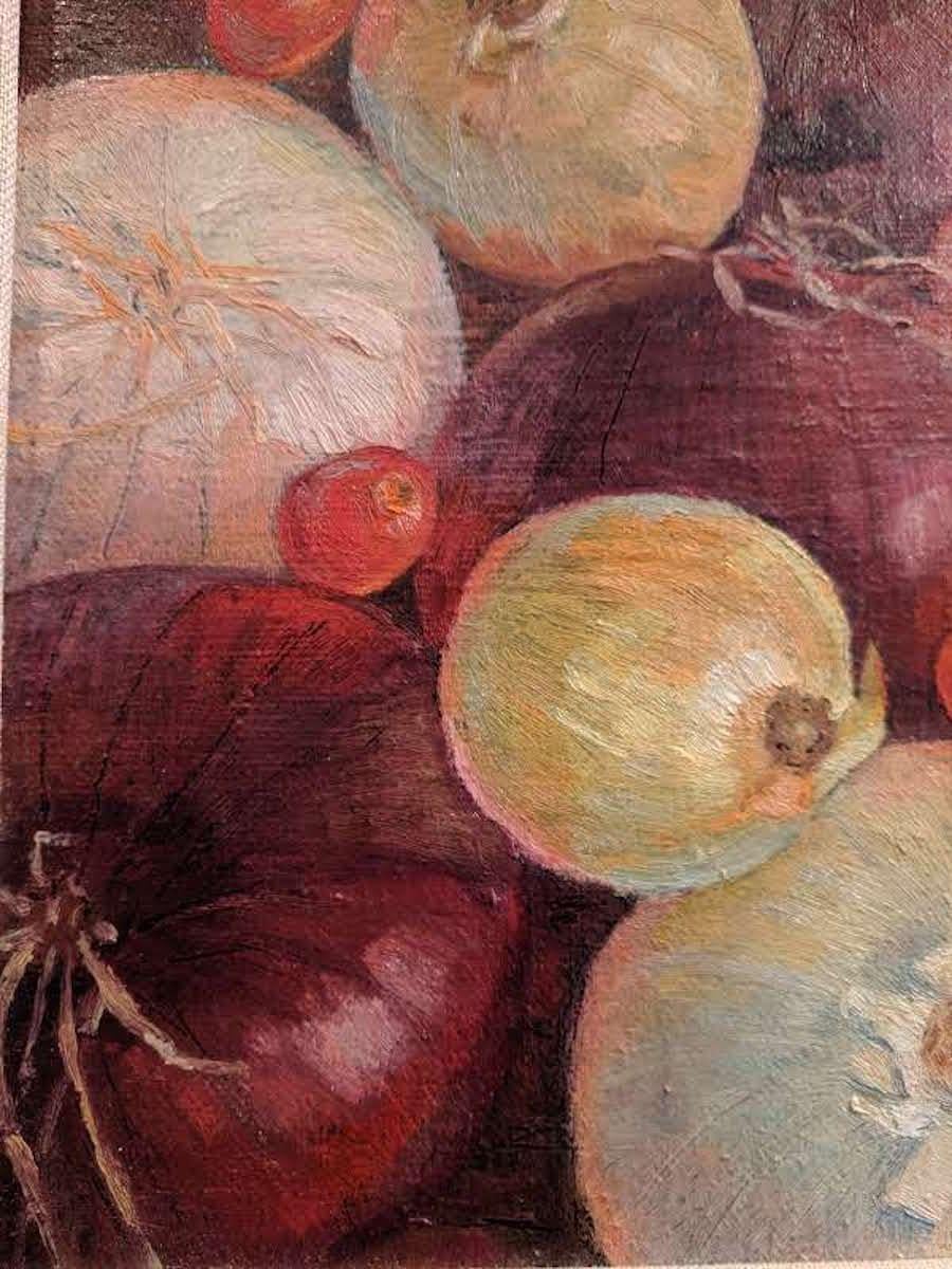 Onions - Brown Still-Life Painting by Gary Shankman
