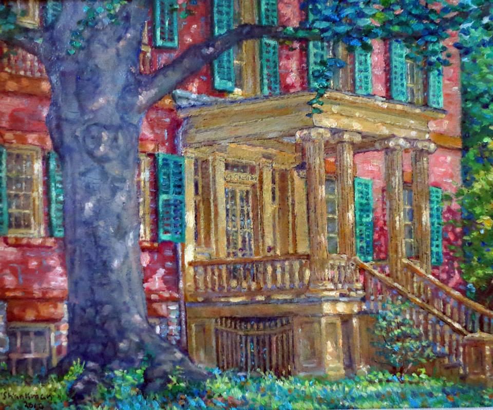 Peinture à l'huile sur lin - Ten Broeck Mansion - Painting de Gary Shankman