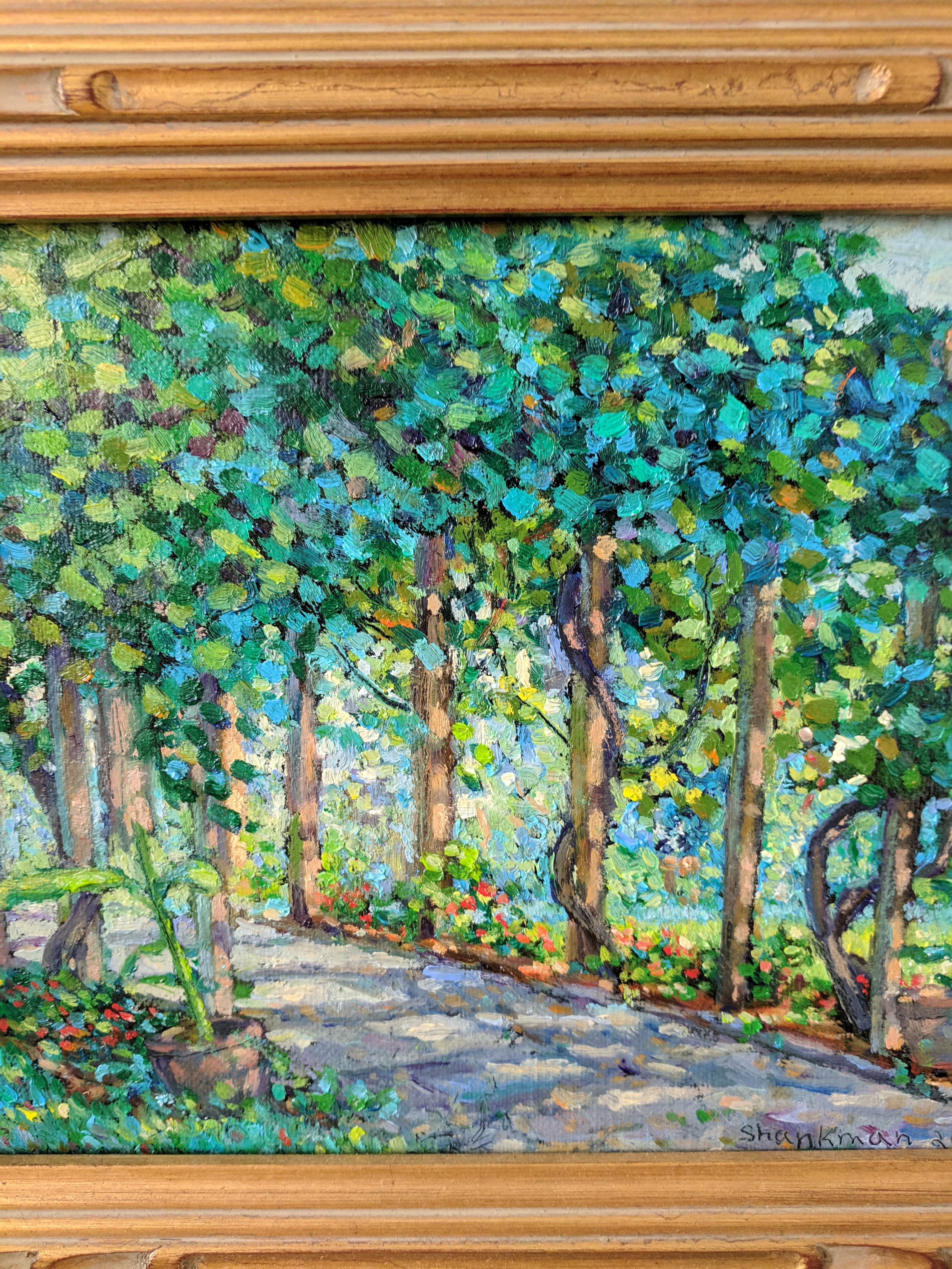 Impressionist Oil Painting on Linen  --  The Arbor For Sale 1