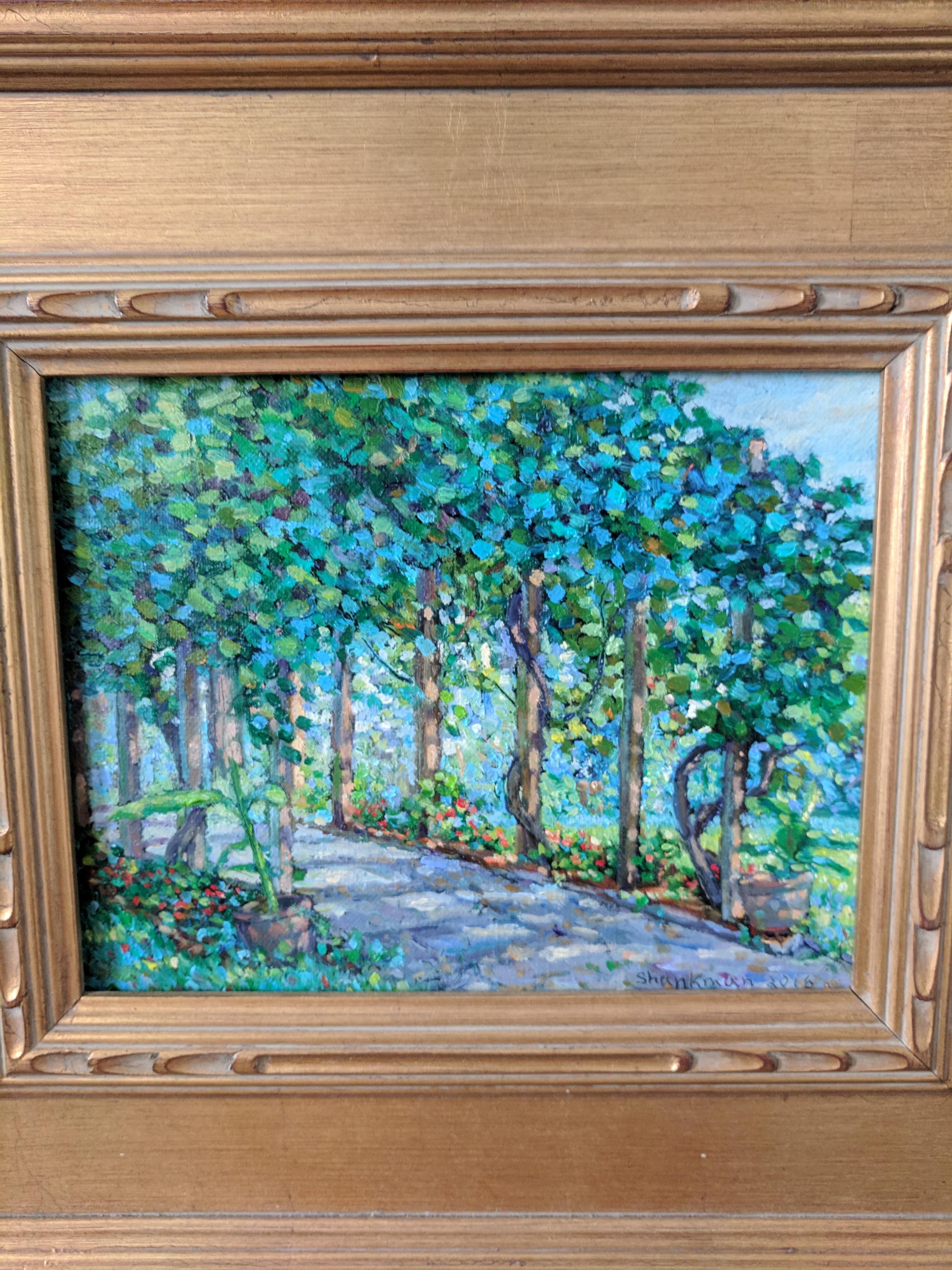 Impressionist Oil Painting on Linen  --  The Arbor For Sale 2