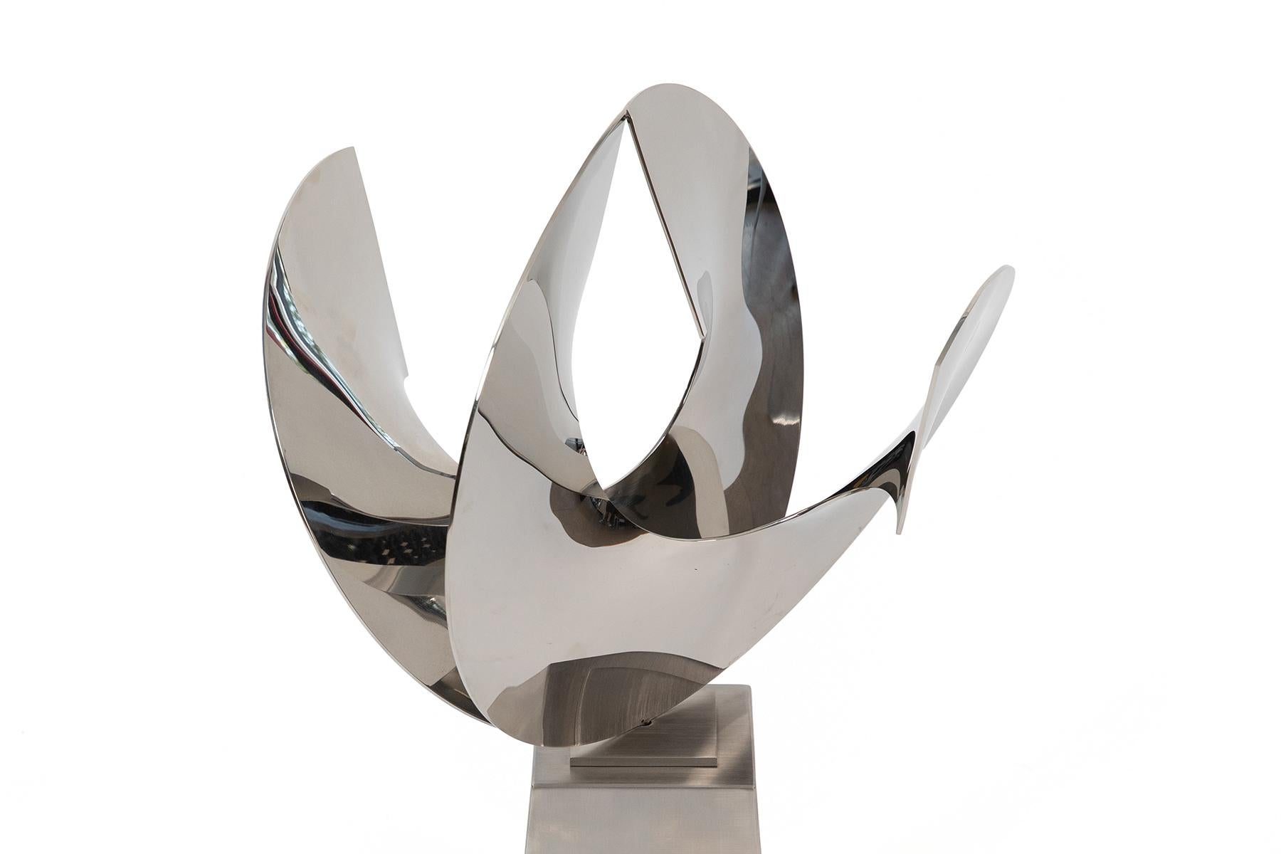 Gary slater freeform sculpture, circa early 1980s. This example executed in stainless steel looks great from any angle. Signed and numbered 2/25.