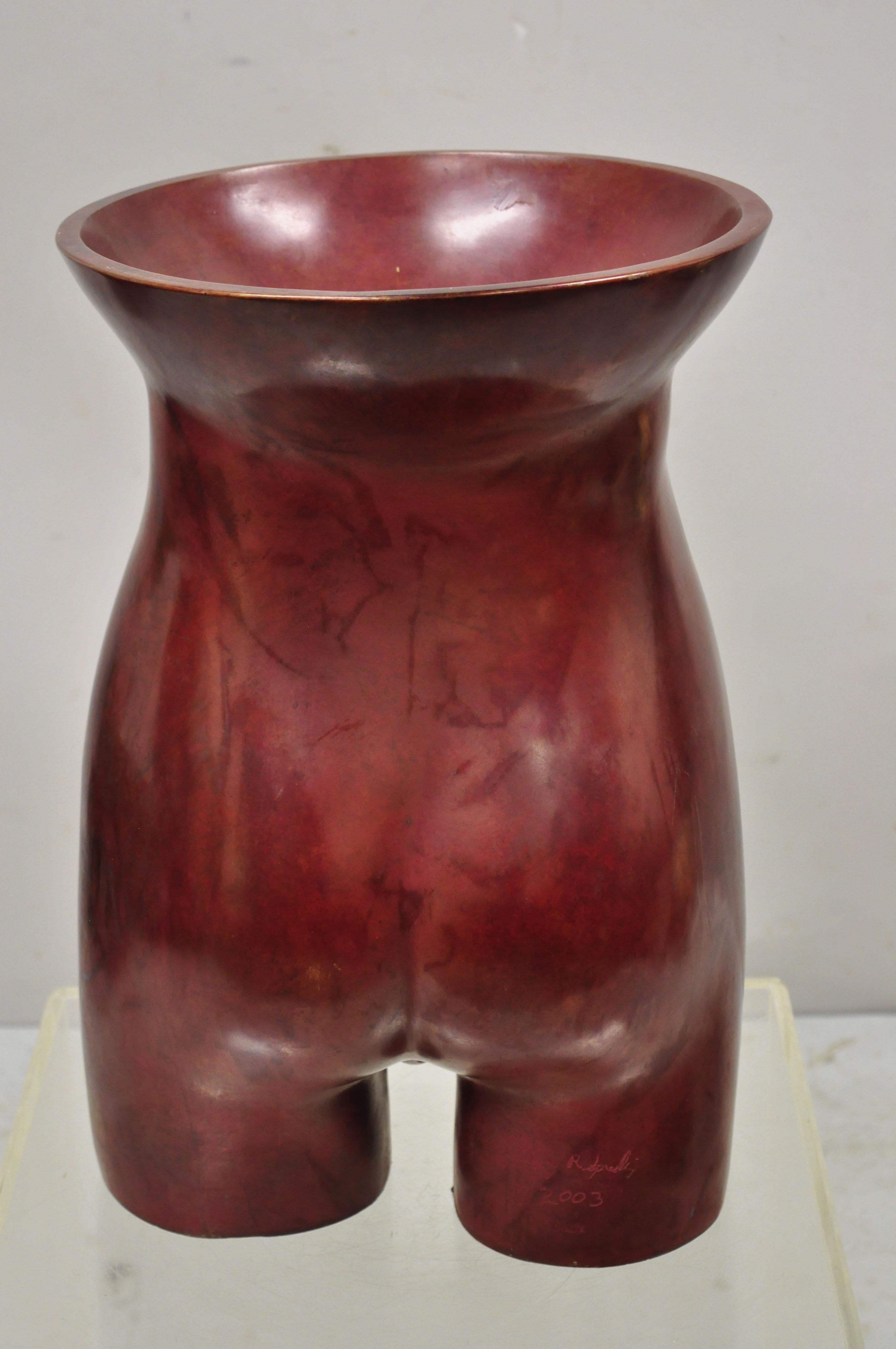 Gary Spradling Bronze Nude Female Torso Art Sculpture Burnished Red For Sale 6