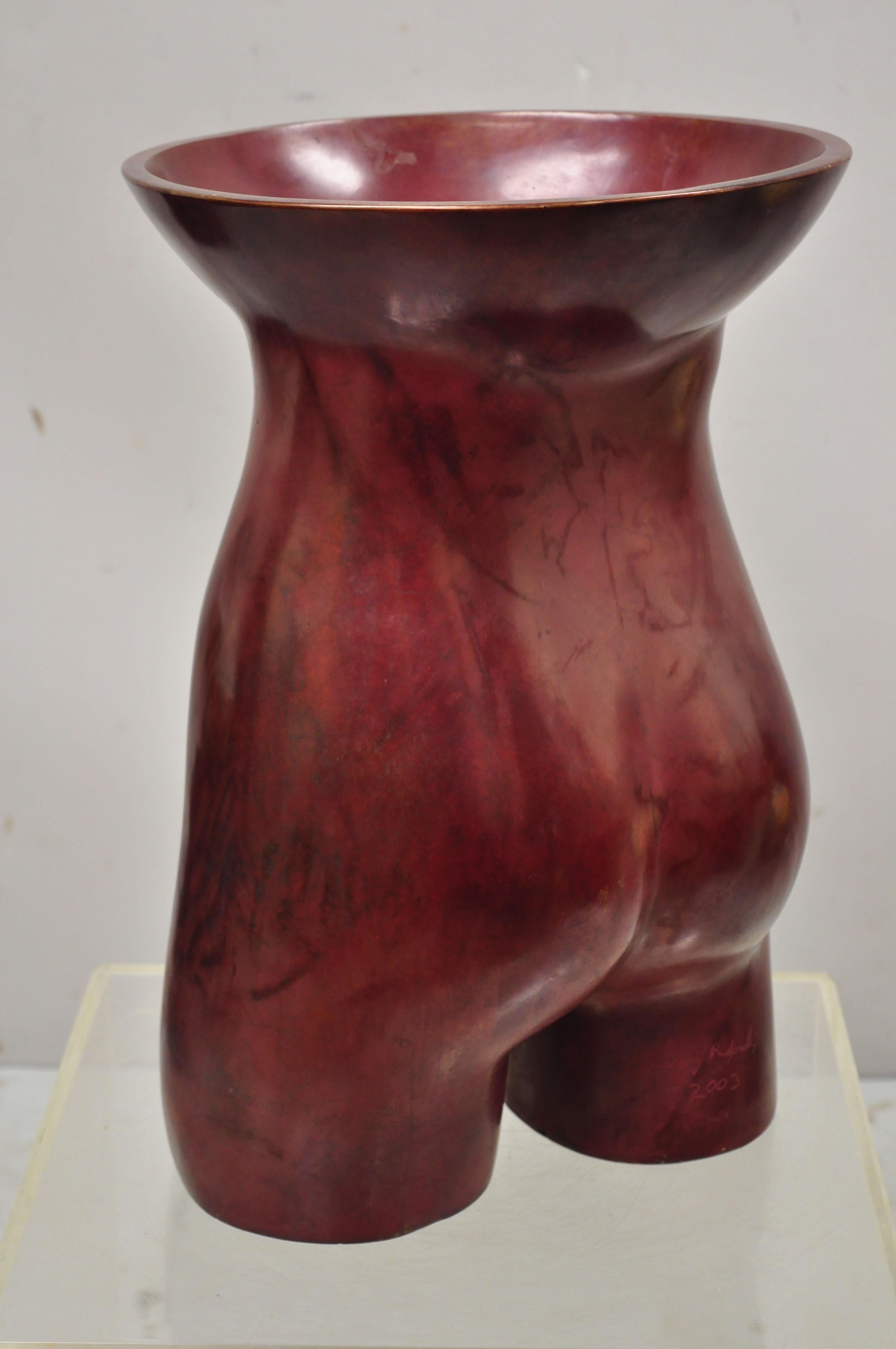 Gary Spradling Bronze Nude Female Torso Art Sculpture Burnished Red In Good Condition For Sale In Philadelphia, PA