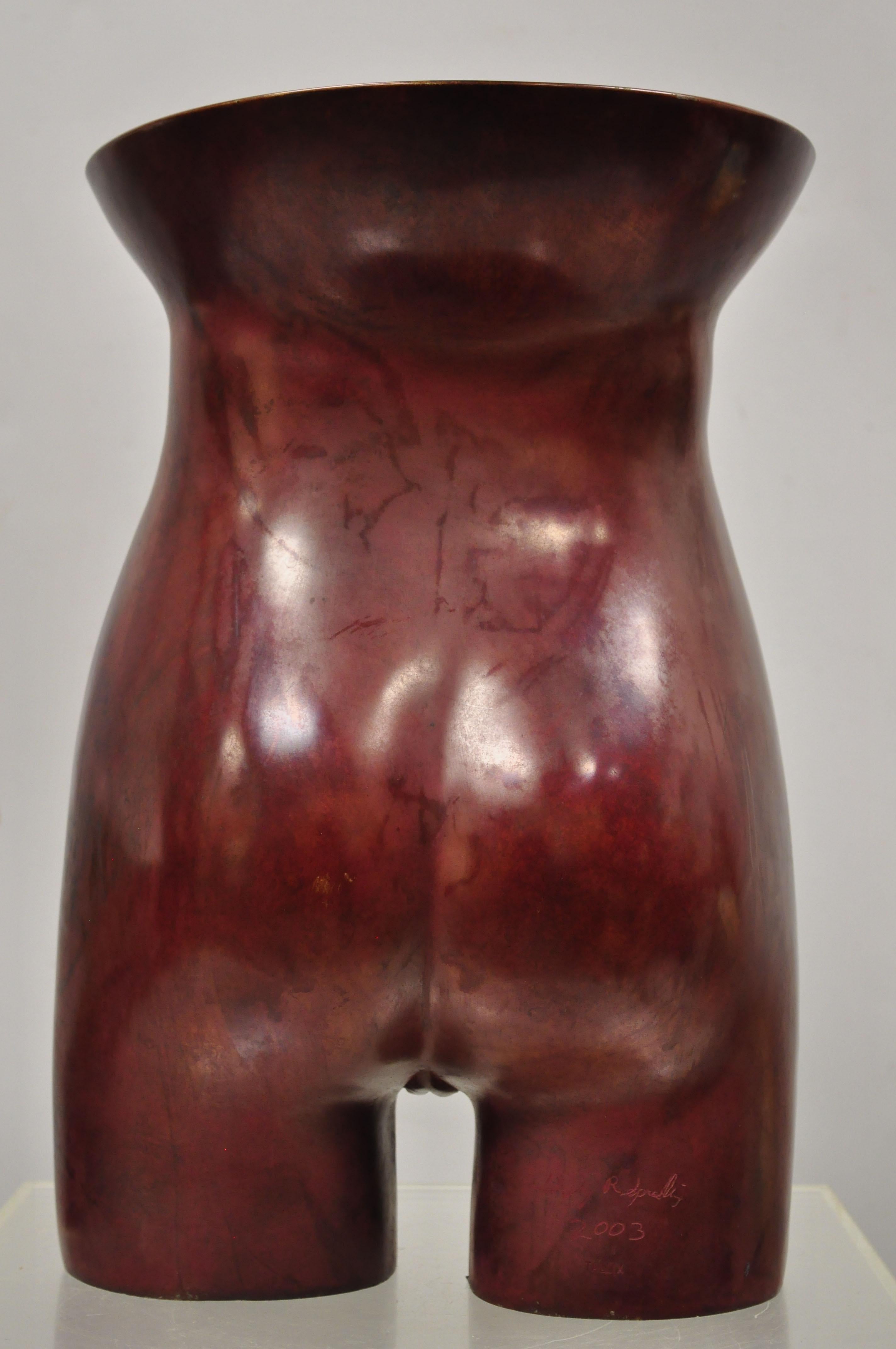 Gary Spradling Bronze Nude Female Torso Art Sculpture Burnished Red For Sale 2