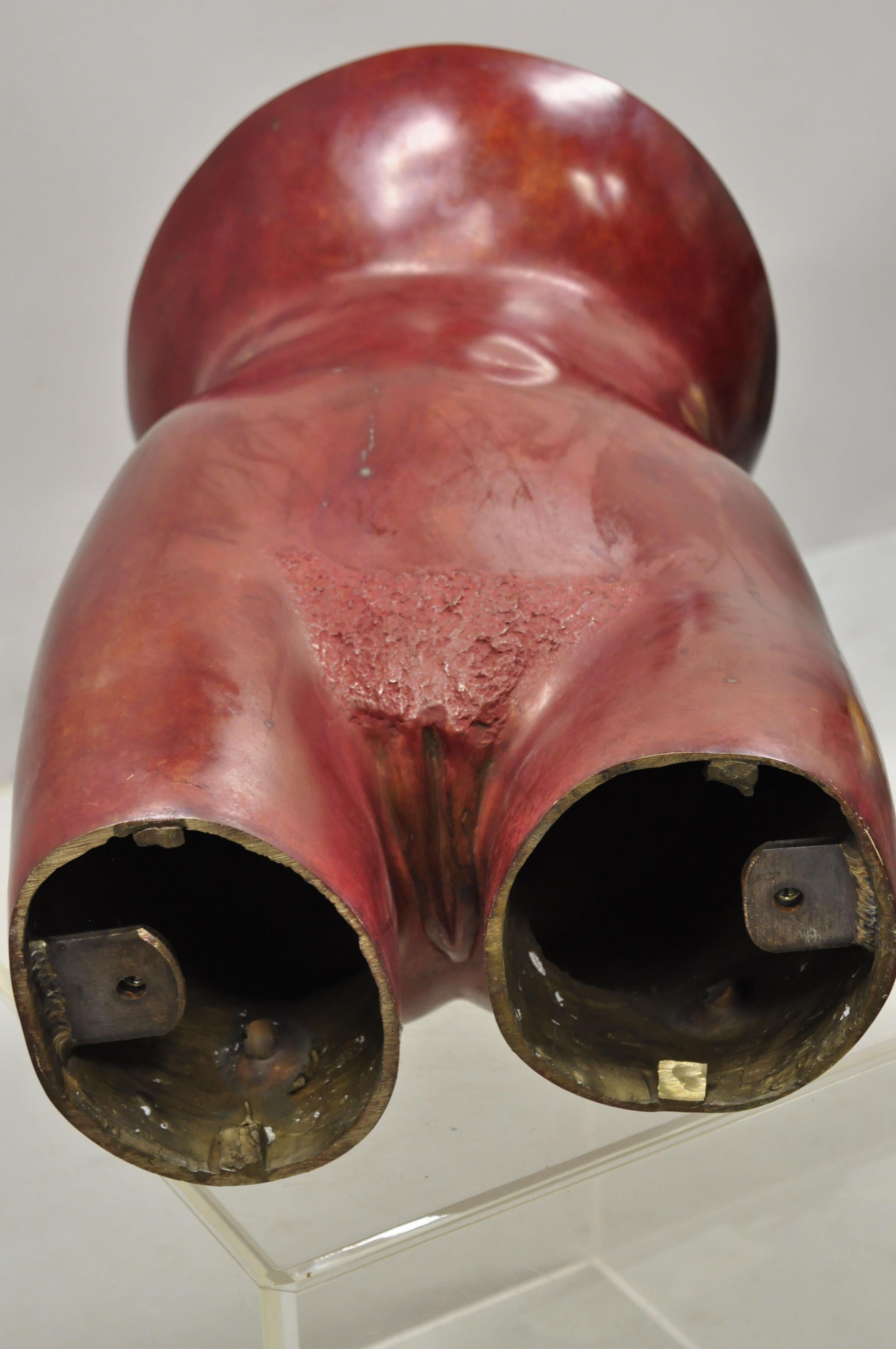 Gary Spradling Bronze Nude Female Torso Art Sculpture Burnished Red For Sale 3