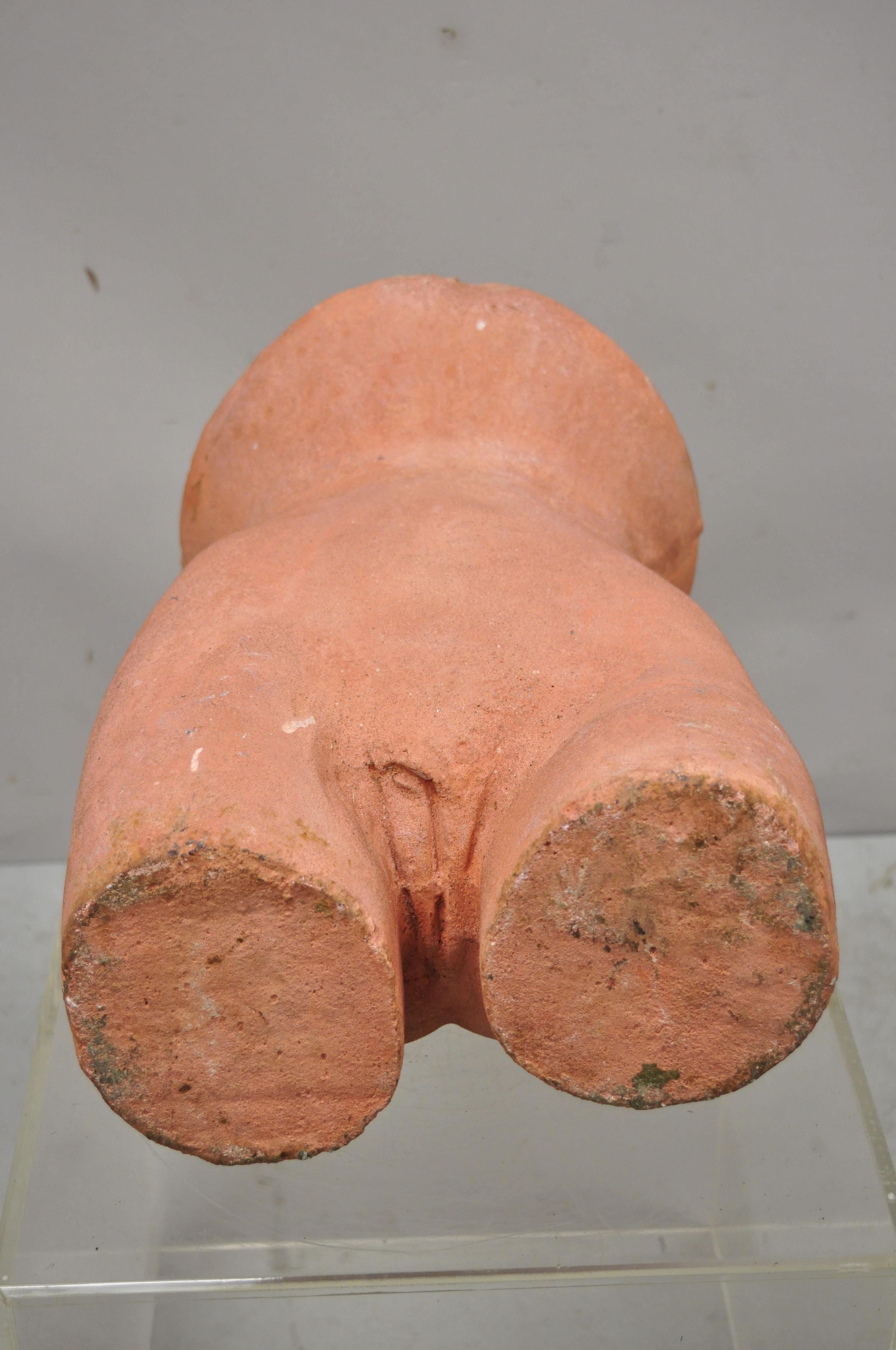 Contemporary Gary Spradling Cast Stone Terracotta Nude Female Torso Sculpture Statue Table For Sale