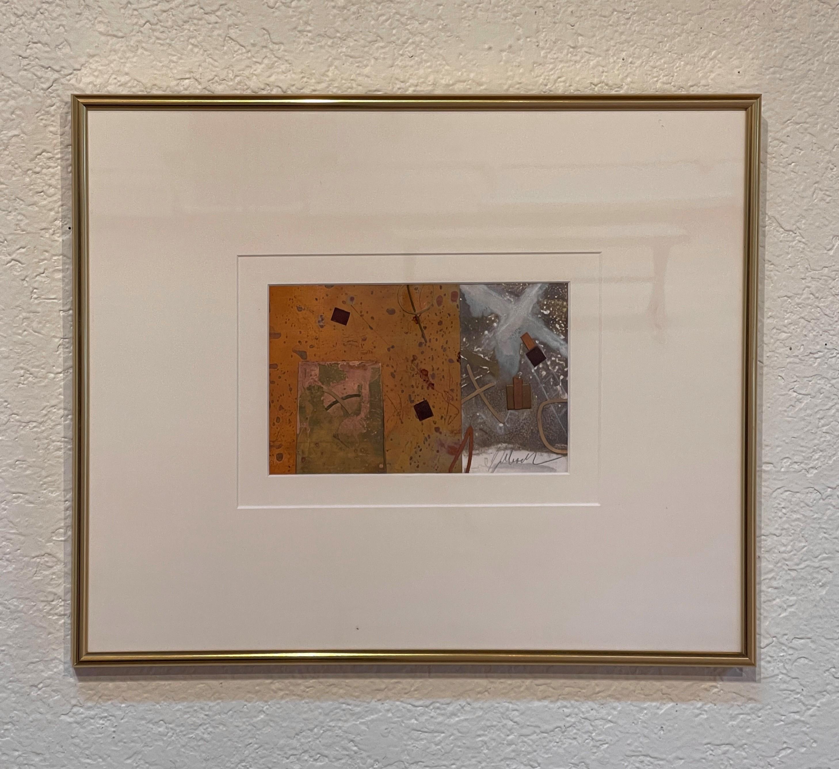 „Metallic Openings“ von Deborah Carlson, Original Gemälde in Mischtechnik – Painting von Gary Steffen