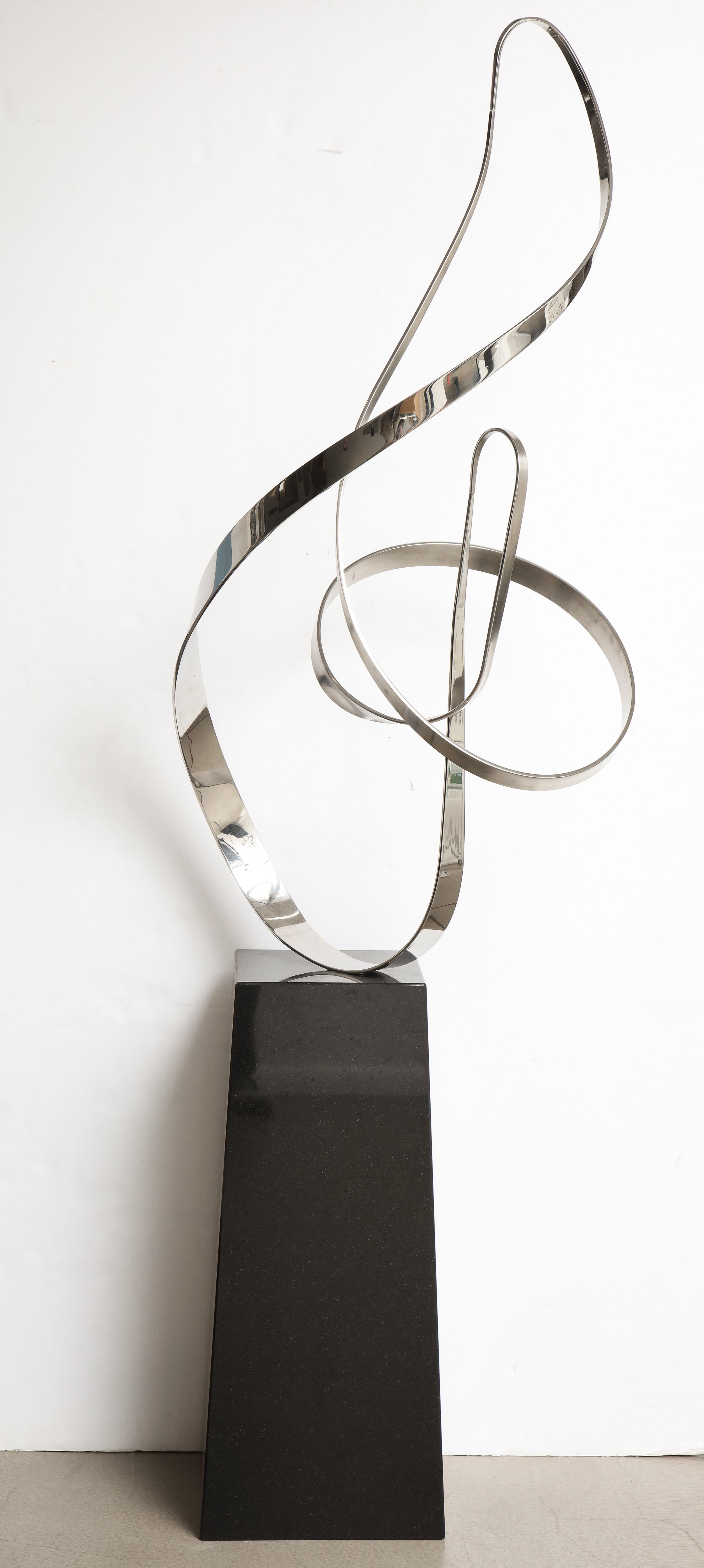 Contemporary Gary Traczyk Signed Stainless Steel Kinetic Sculpture 