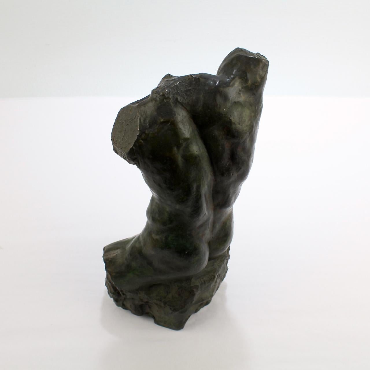 Gary Weisman Nackter männlicher Torso Bronze-Skulptur im Angebot 5