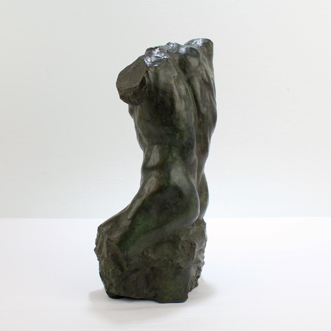 Americano Gary Weisman Torso maschile nudo Scultura in bronzo in vendita