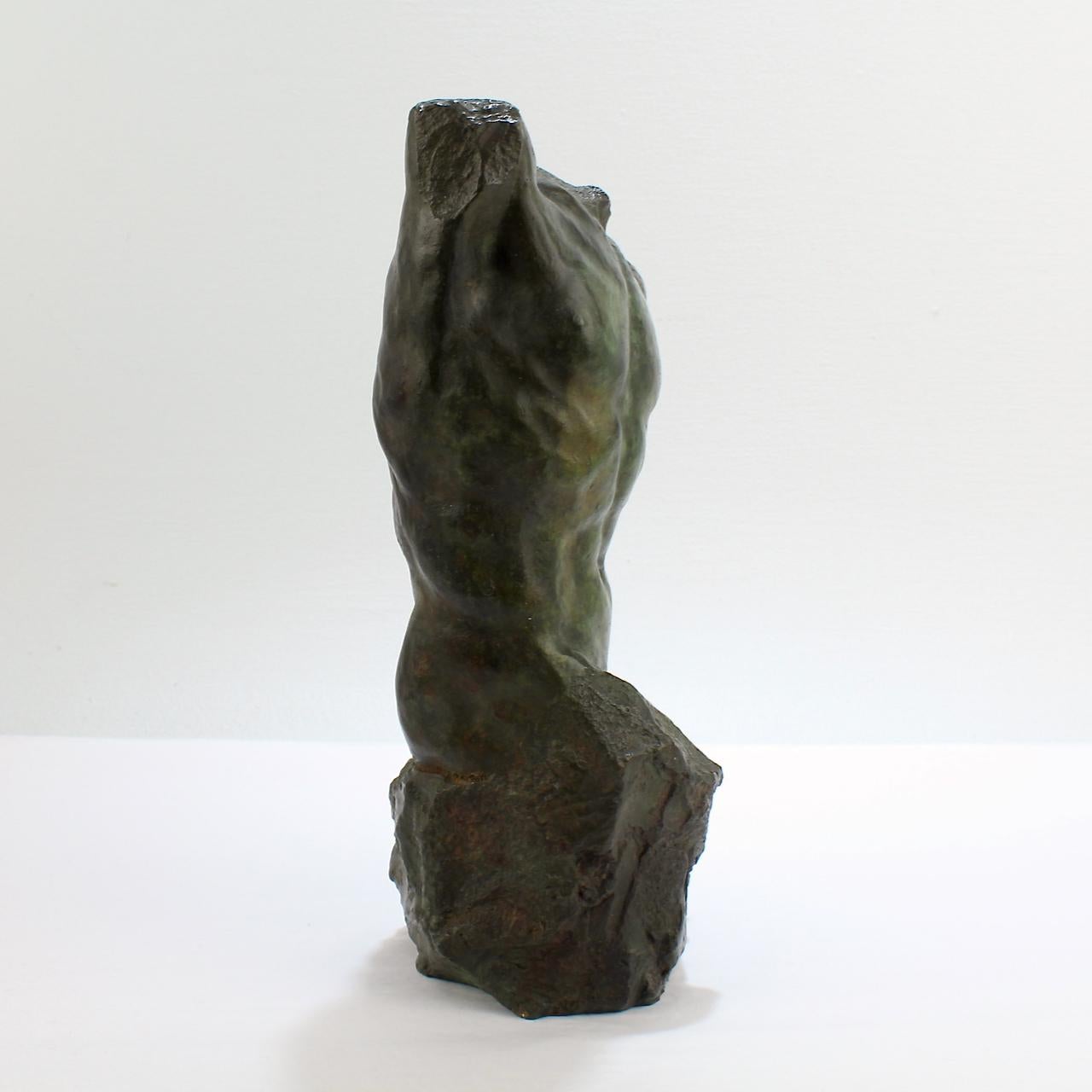 XX secolo Gary Weisman Torso maschile nudo Scultura in bronzo in vendita
