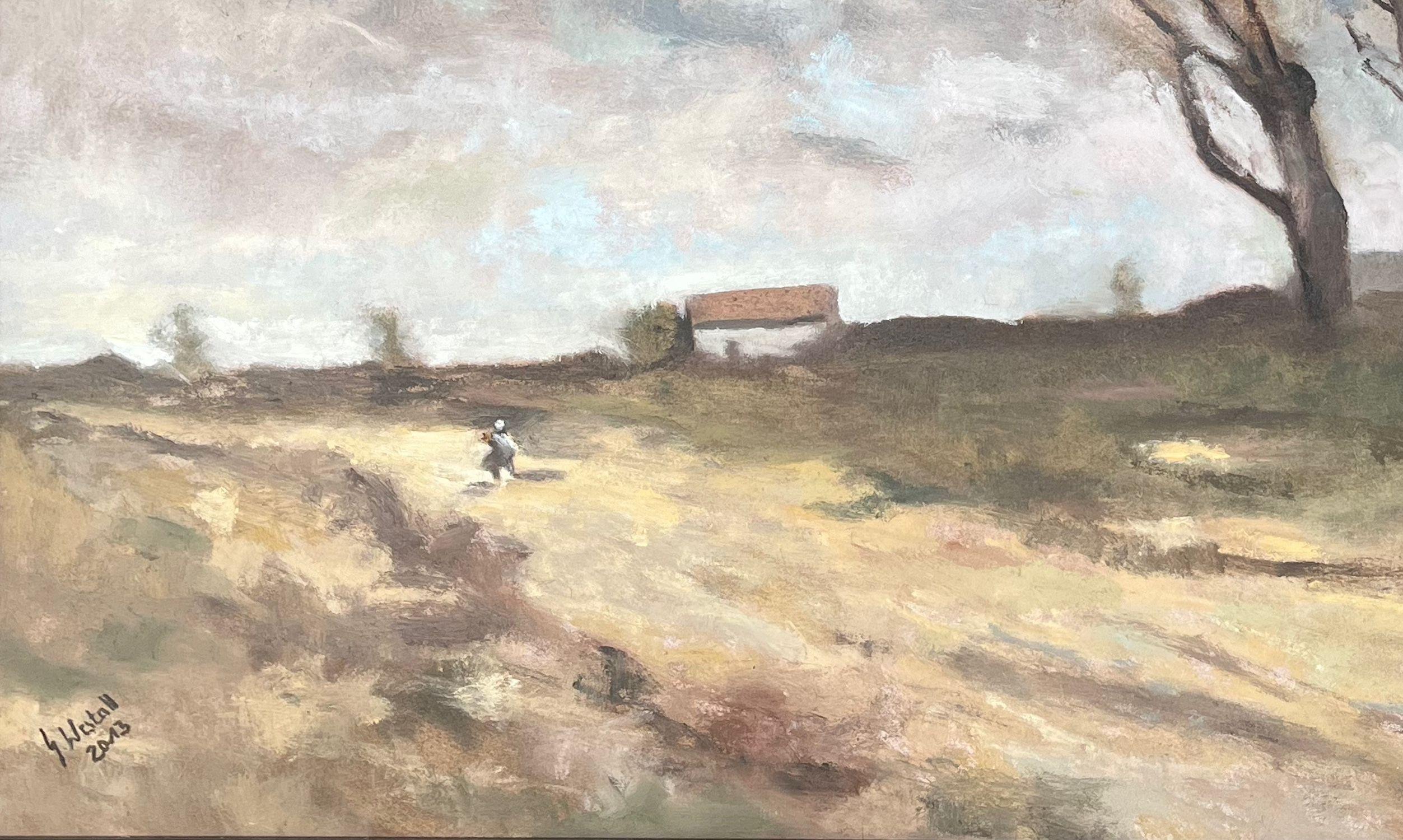 Pinté este cuadro en 2013 durante un taller de la Escuela de Pintura de Norfolk.  Jean-Baptiste-Camille Corot (1796-1875) creó el original 