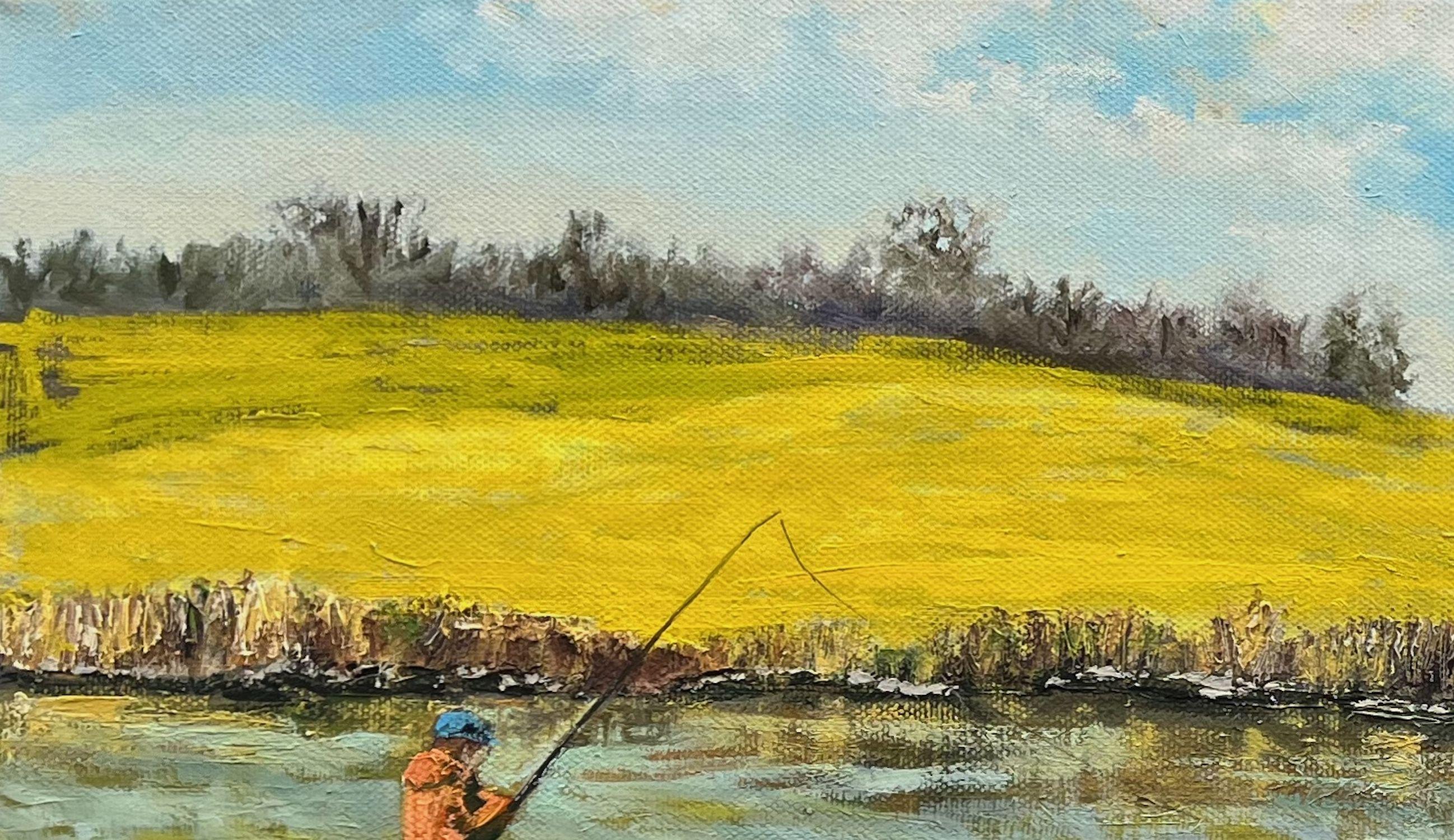 Angler auf Ruegen, Gemälde, Öl auf Leinwand im Angebot 2