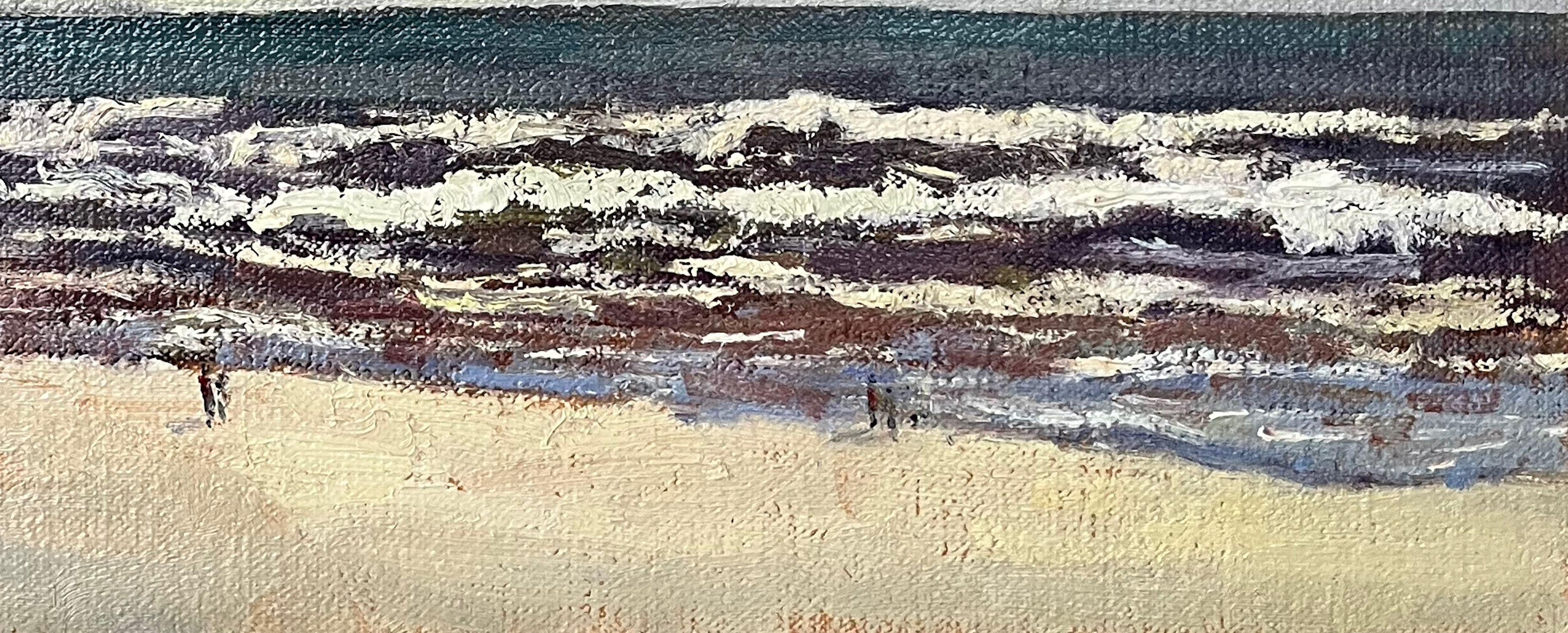 Strandspaziergänge - Wangerooge II, Gemälde, Öl auf Leinwand im Angebot 1