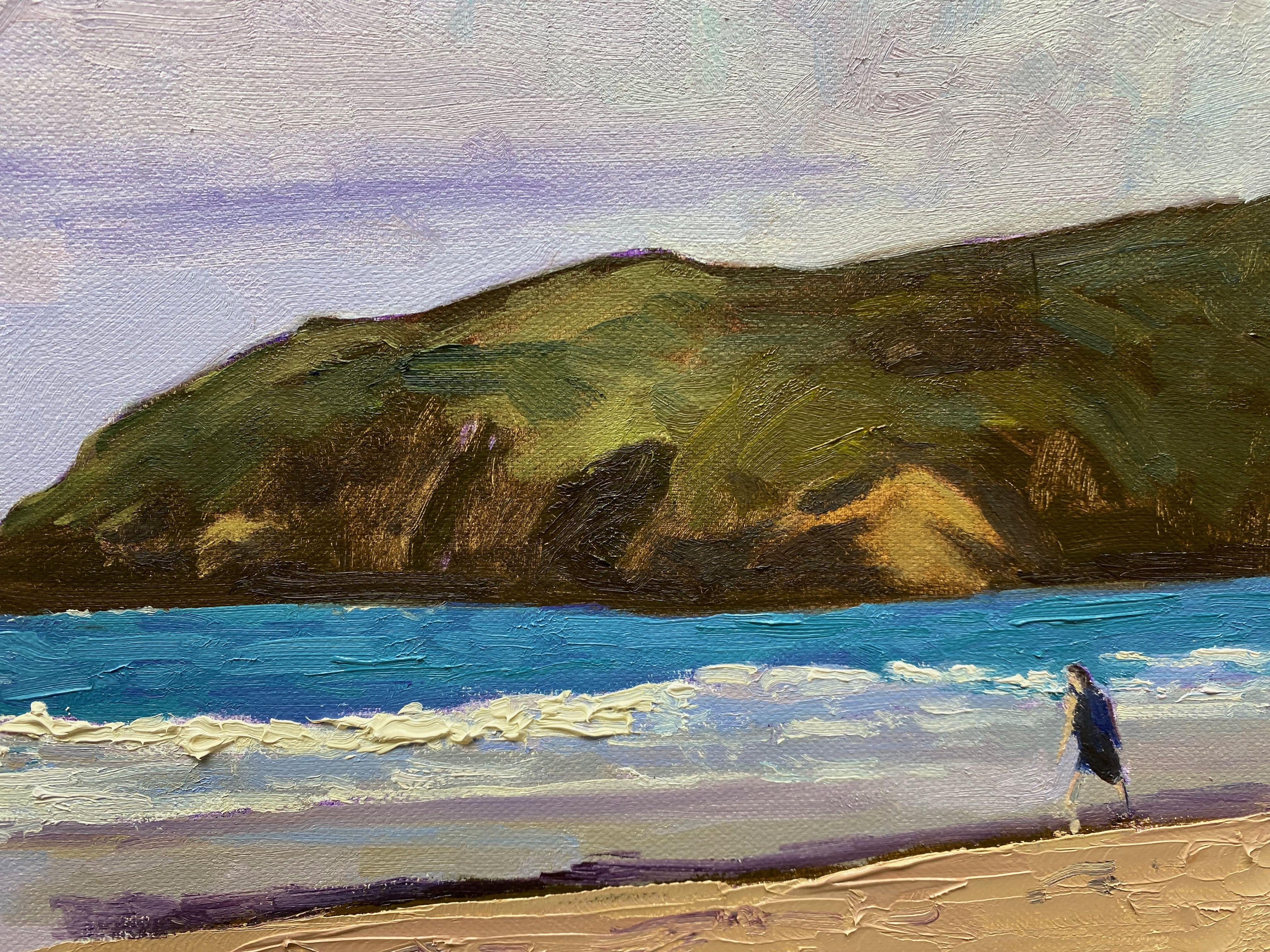 Nach einem Foto von Glennis Weston. Die Farben des Meeres und des Himmels inspirierten mich zu dieser Szene :: Gemälde :: Impressionist :: Dieses Werk wird mit einem offiziellen, vom Künstler unterzeichneten Echtheitszertifikat geliefert :: Bereit