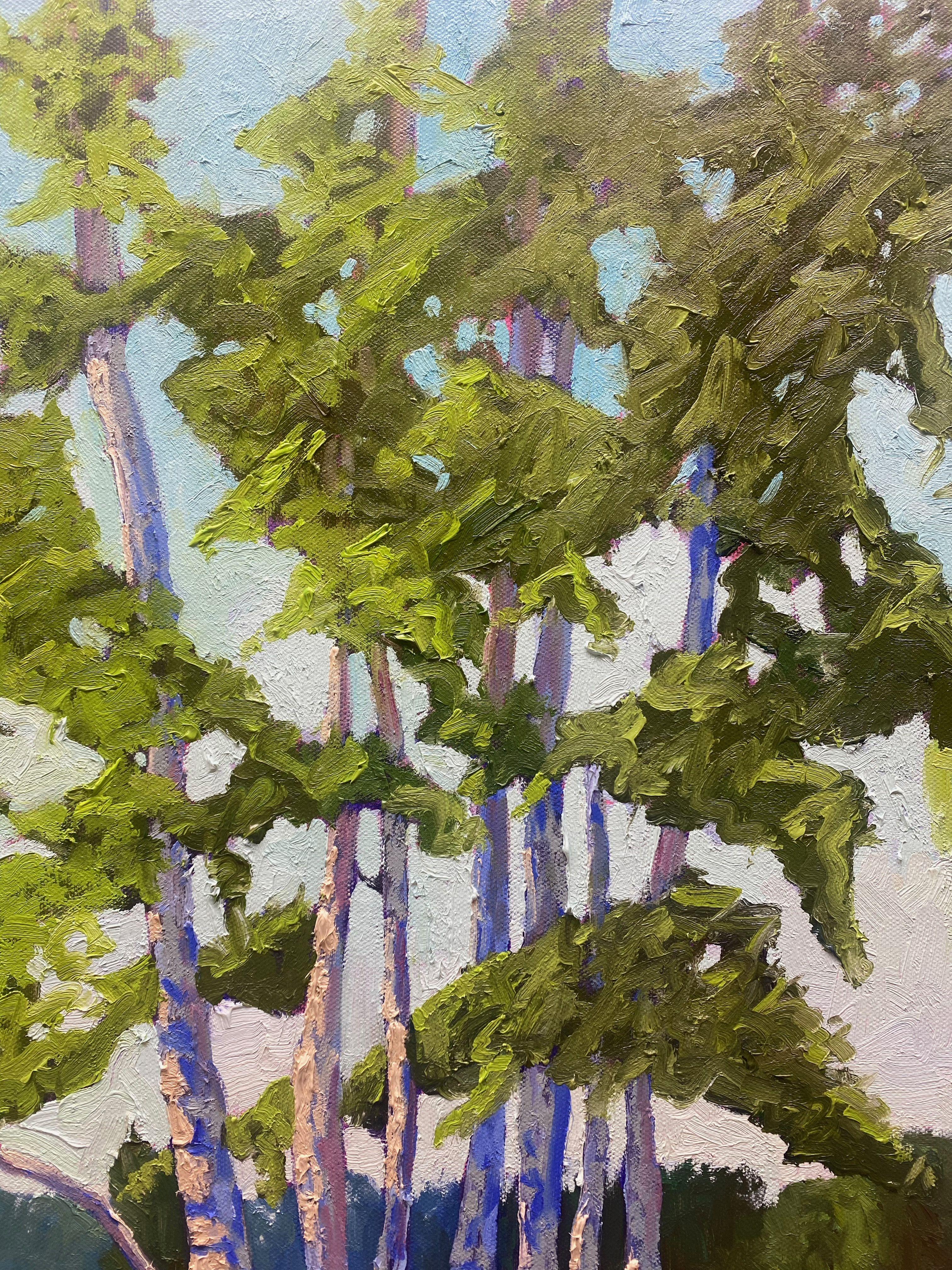 Edeltrauds Birchtrees II in Marxener Paradies, Painting, Oil on Canvas For Sale 2