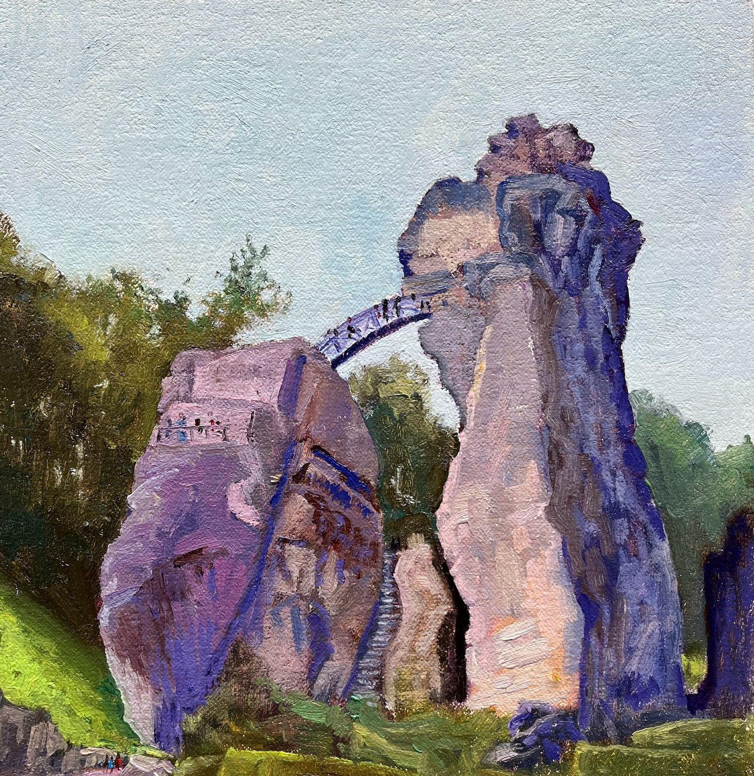 Externsteine II, Painting, Oil on MDF Panel For Sale 4