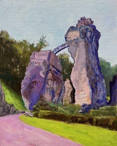 Externsteine II, Painting, Oil on MDF Panel
