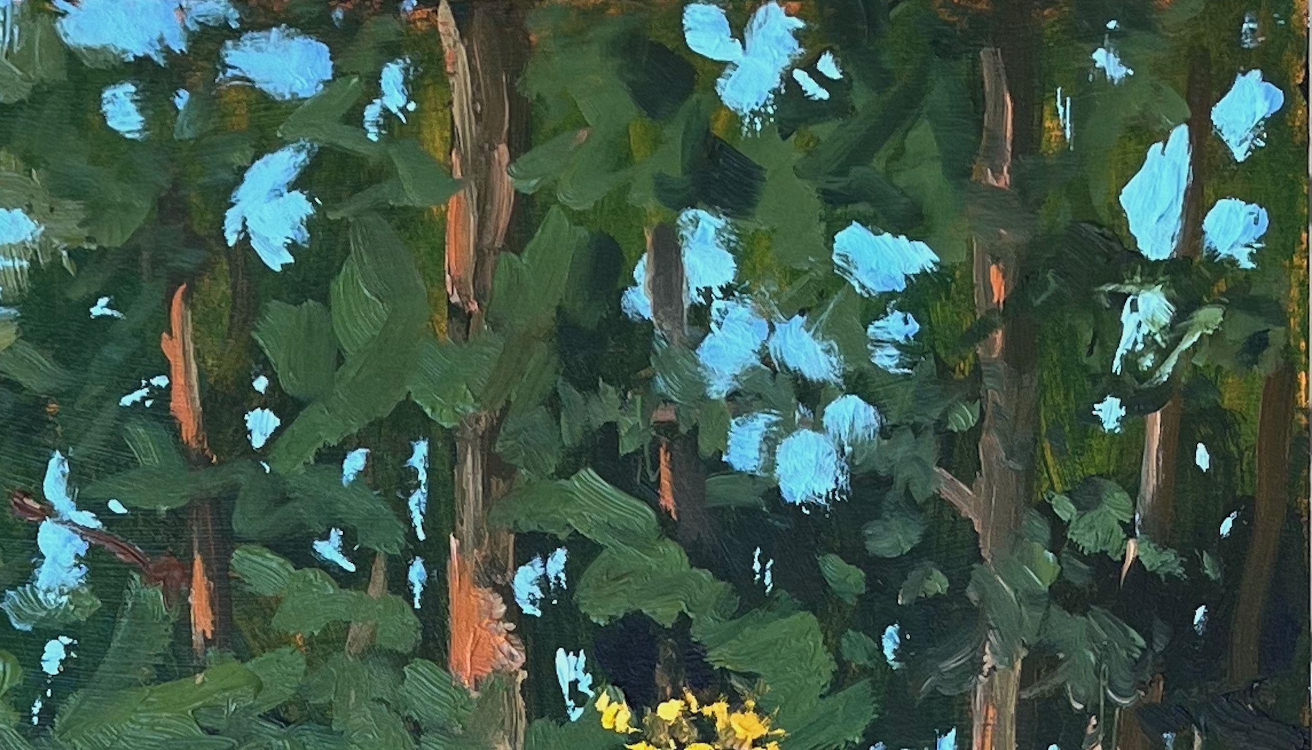 Pleinair in der Kirchdorfer Heide gemalt. Die Birke hat sich in ihre wohlverdiente Herbst- und Winterpause verabschiedet.  Signiert unten links.  Öl auf HDF - 24 Ã- 30 cm :: Gemälde :: Impressionist :: Dieses Werk wird mit einem offiziellen, vom