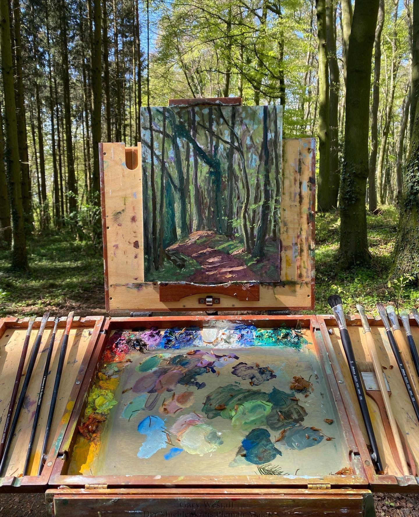 Painted plein air in the Stemweder Berg nature reserve. It was the first time that I was in the Reserve, but definitely not the last time. A lovely Forest with beautiful Beech trees.  Oil on Linen laminated on a HDF Board. :: Painting ::