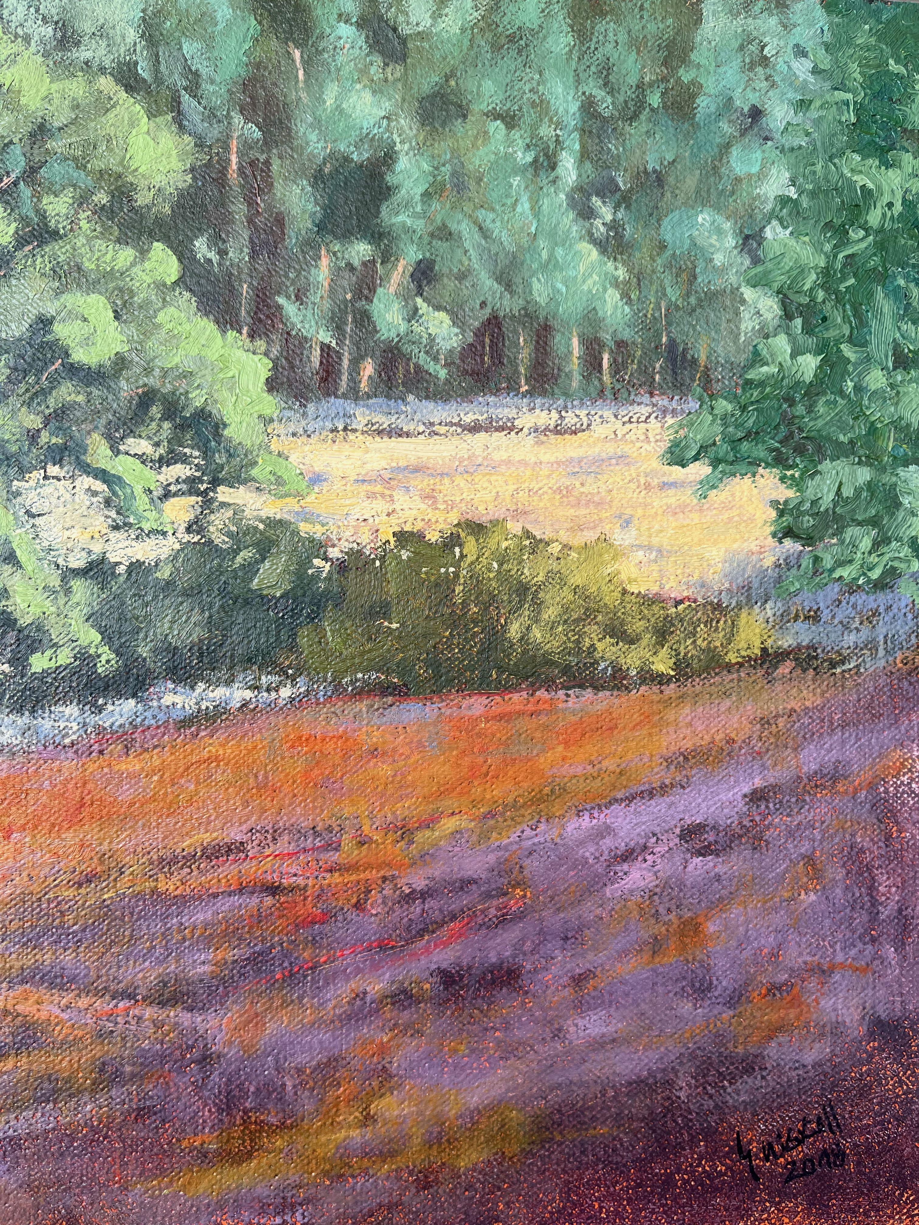 Gemalt während einer Pleinair-Veranstaltung 2018, die von der Gemeinde Kirchdorf bei Bremen in der Kirchdorferheide organisiert wird. Die Veranstaltung findet alle 2 Jahre statt.  Obwohl das Heidekraut im Jahr 2018 in ein wunderschönes Orange