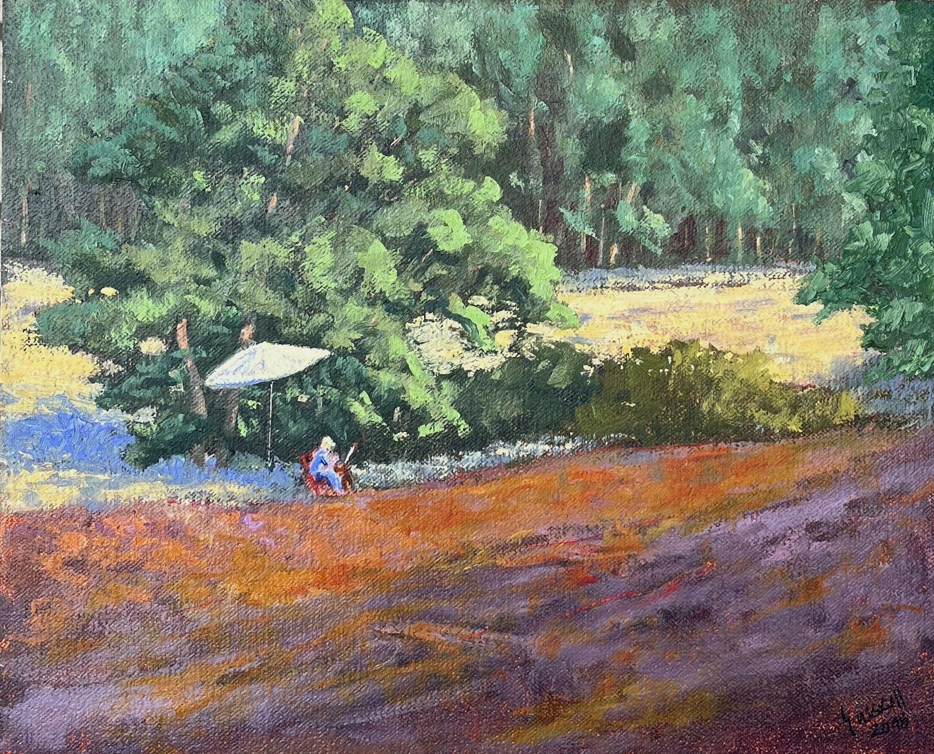Heath painter, Painting, Oil on MDF Panel