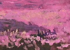 Heather blossom Lueneburg Heath, Painting, Oil on MDF Panel