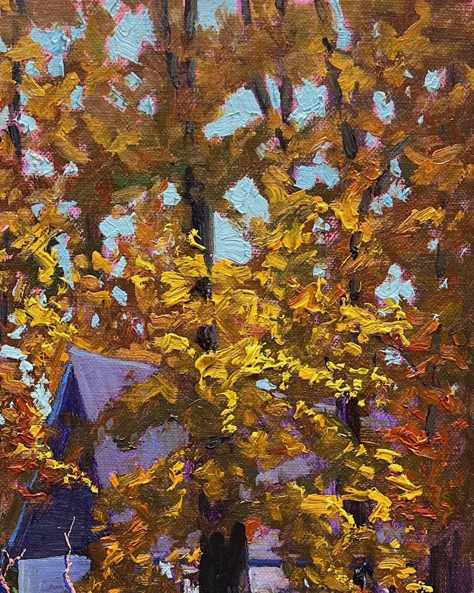 House in the Wood, Gemälde, Öl auf Leinwand im Angebot 2