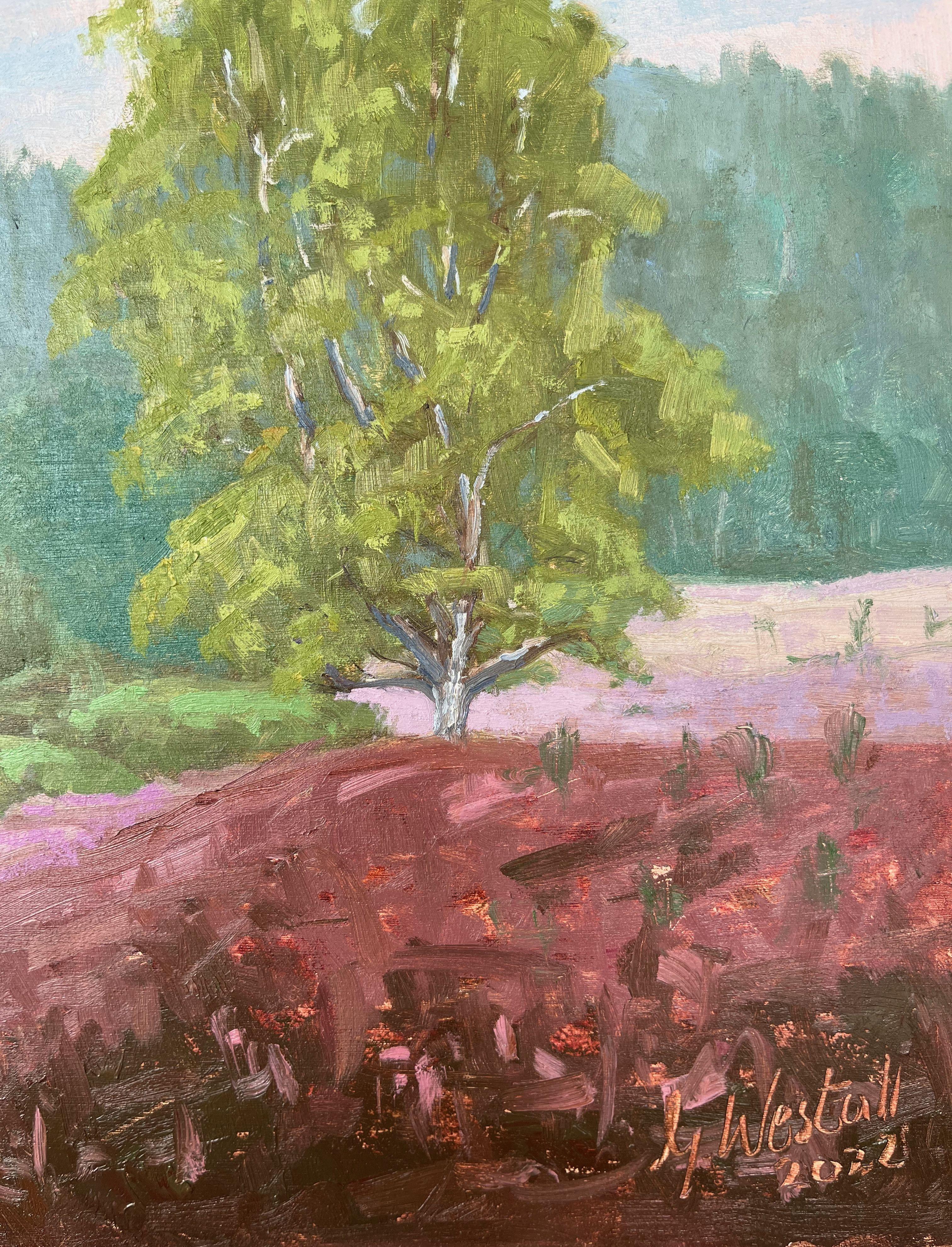 Morgens in Kirchdorferheide, Gemälde, Öl auf MDF-Tafel (Impressionismus), Painting, von Gary Westall