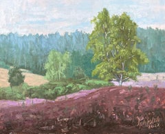 Morgens in Kirchdorferheide, Gemälde, Öl auf MDF-Tafel