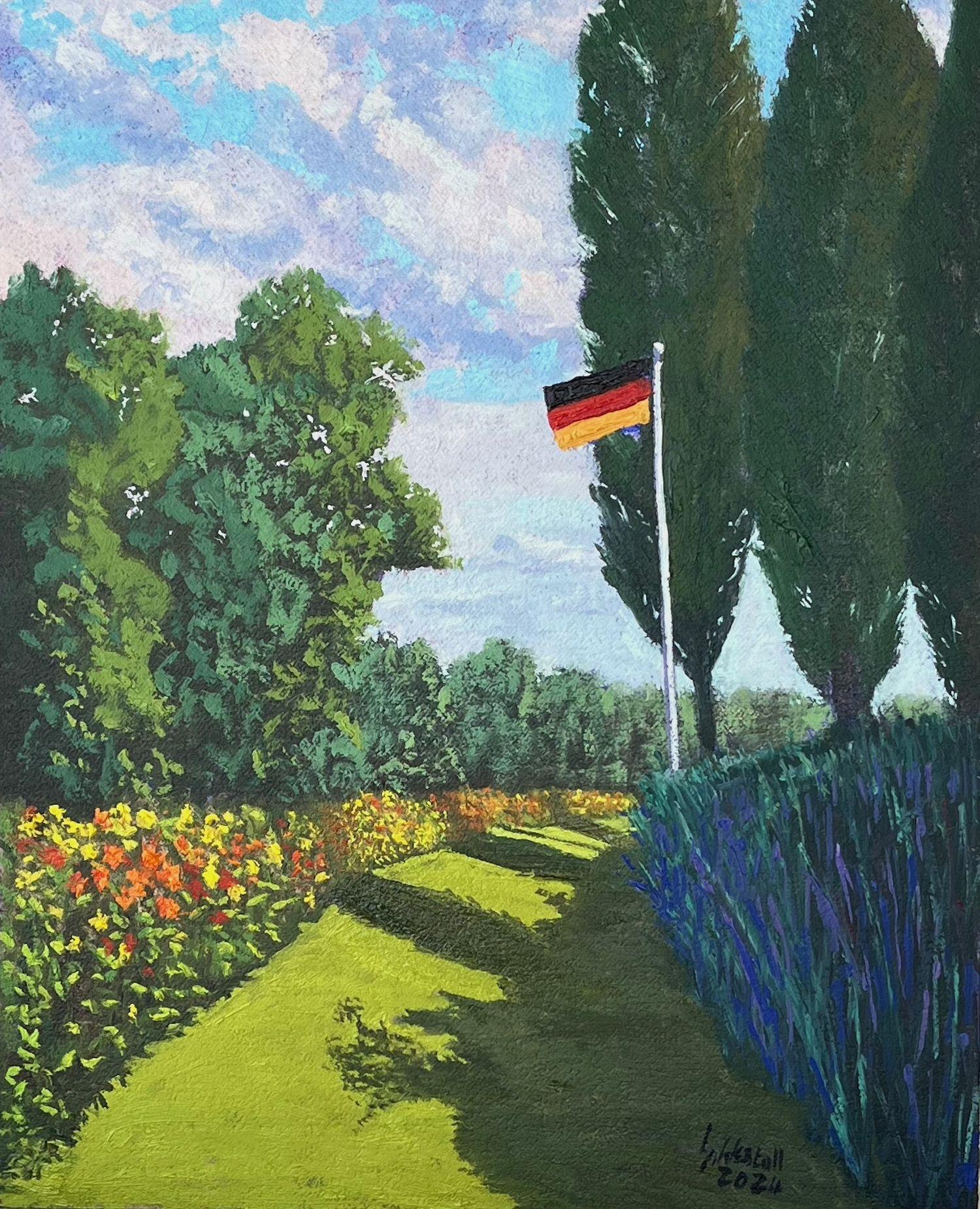 In  Bolina, Pittura, Olio su tela - Painting di Gary Westall