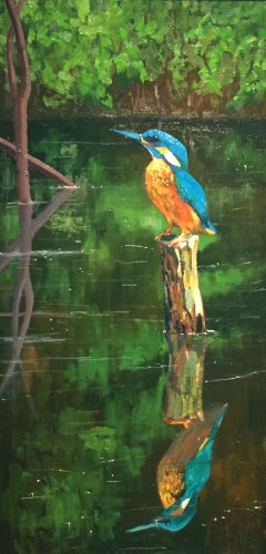 Kingfisher, Painting, Oil on Canvas