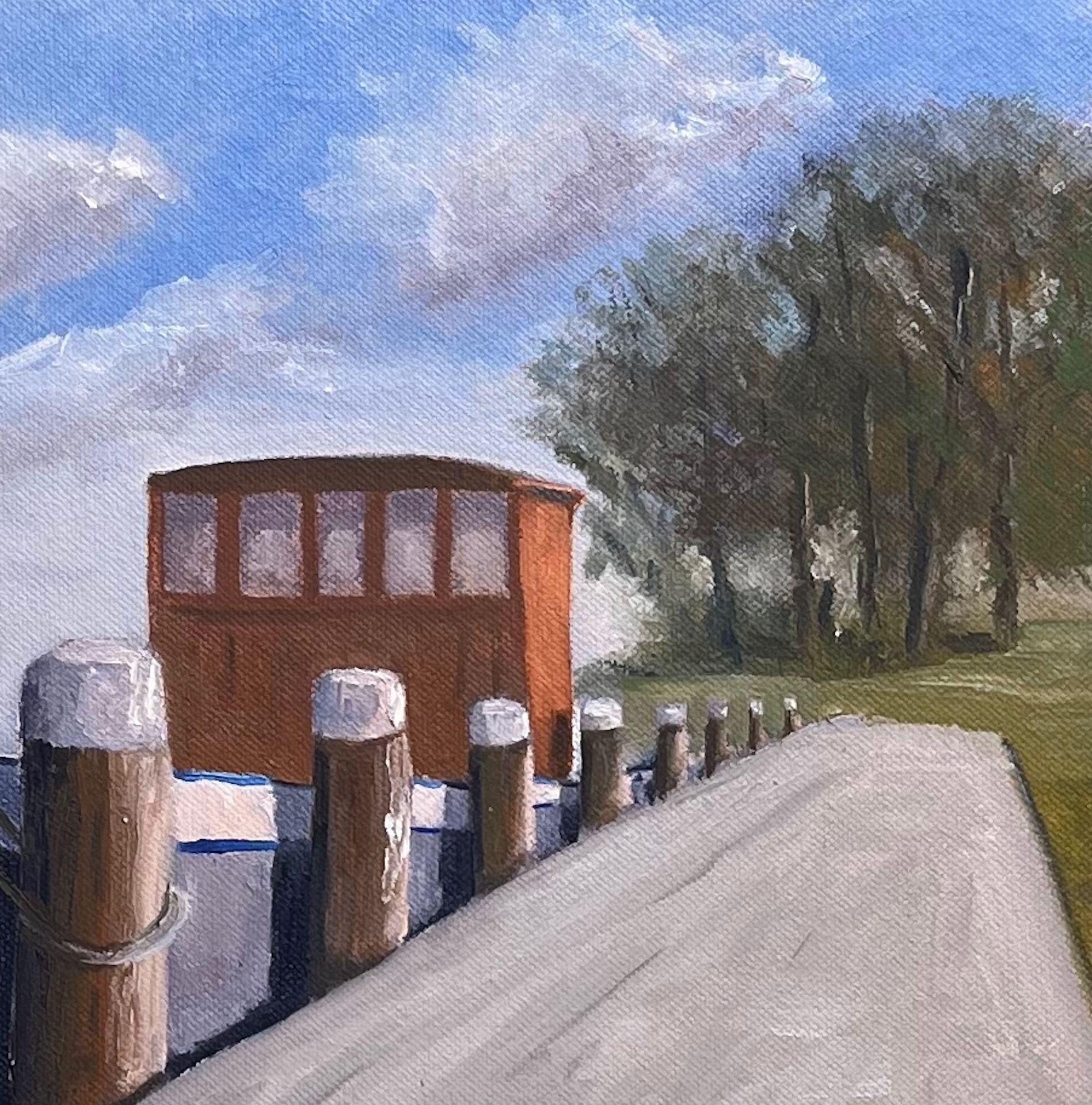 Lauterbach Harbour Ruegen II, Gemälde, Öl auf Leinwand im Angebot 1