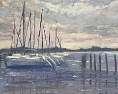 Lauterbach Harbour Ruegen, Gemälde, Öl auf Leinwand