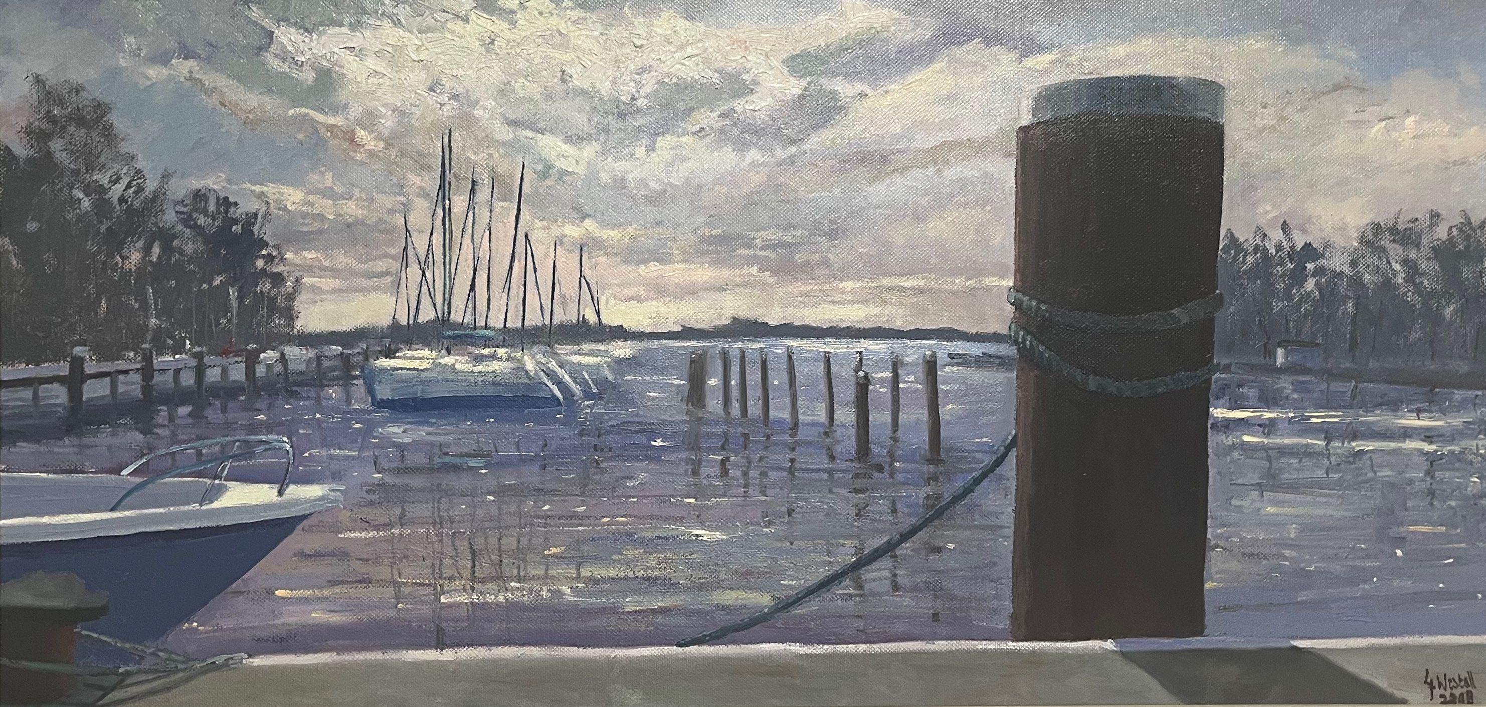 Lauterbach Harbour Ruegen, Gemälde, Öl auf Leinwand