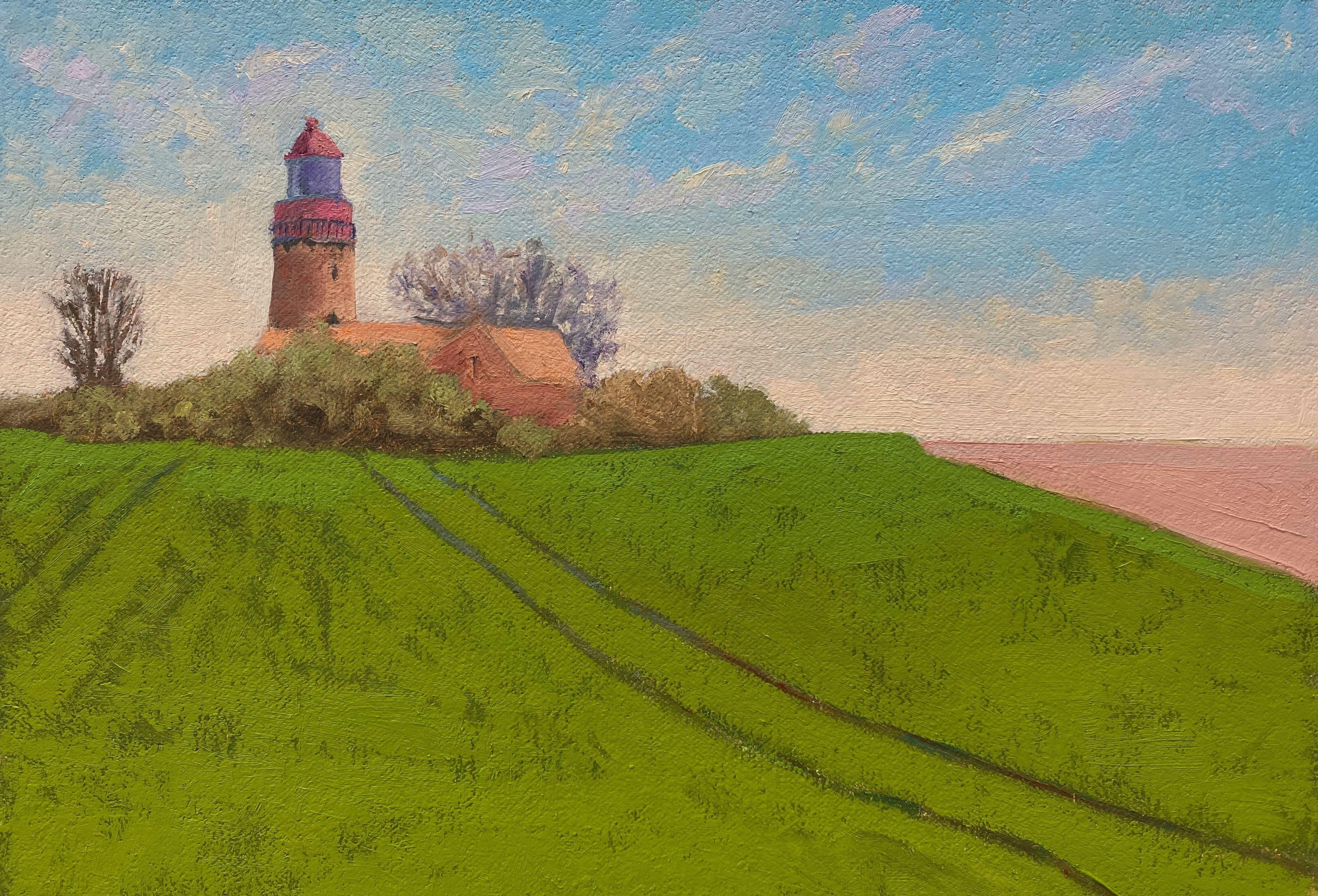 Plein air festival Baltic Sea Kuehlungsborn 2022.  This picture was painted at the Plein air festival in Kuehlungsborn on a path below the Bastorf lighthouse. It was very hot and hardly any shade. The locals use the path as a shortcut to the Baltic