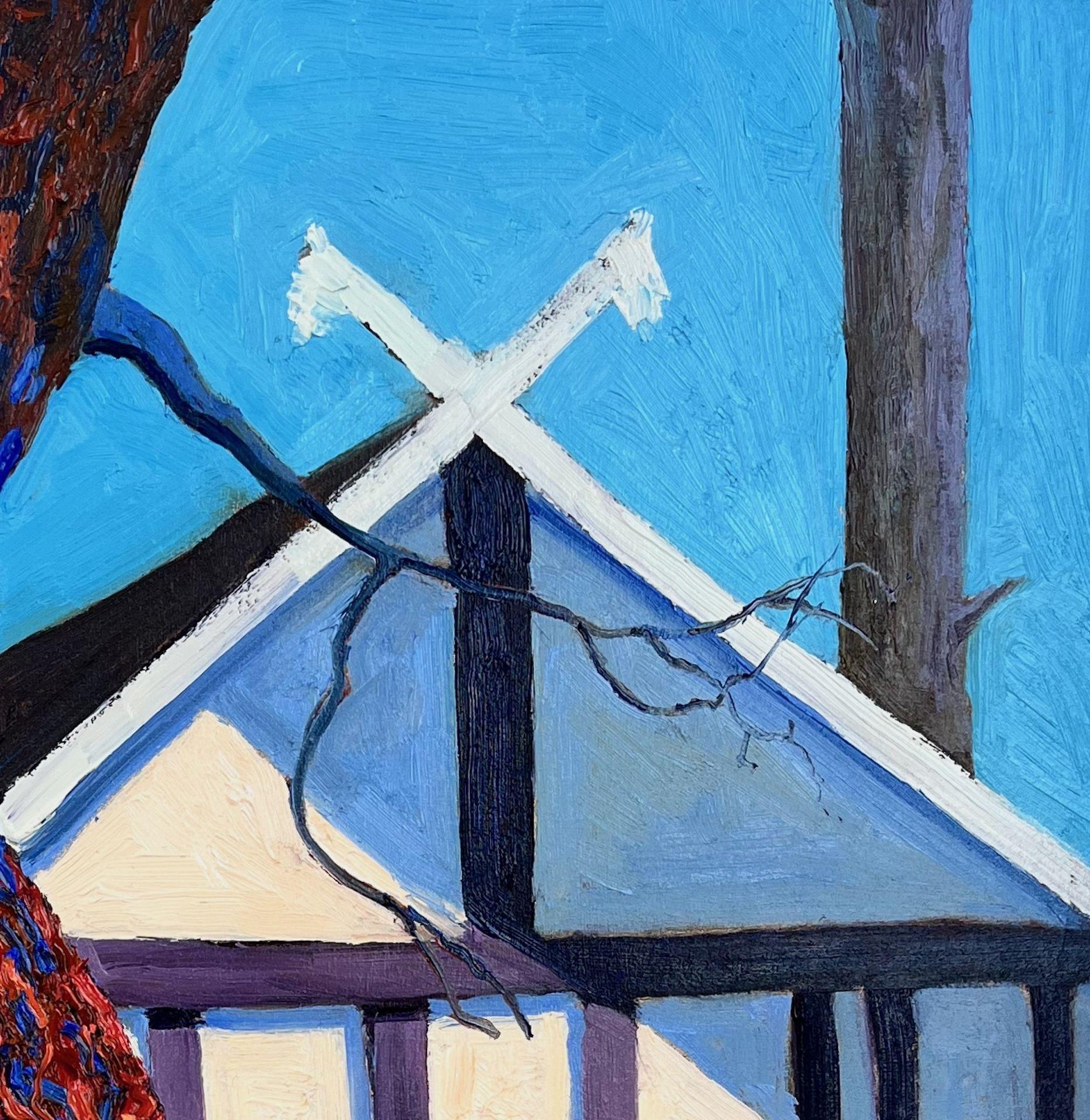 LONGING FOR SPRING SUNSHINE, Painting, Oil on MDF Panel For Sale 3