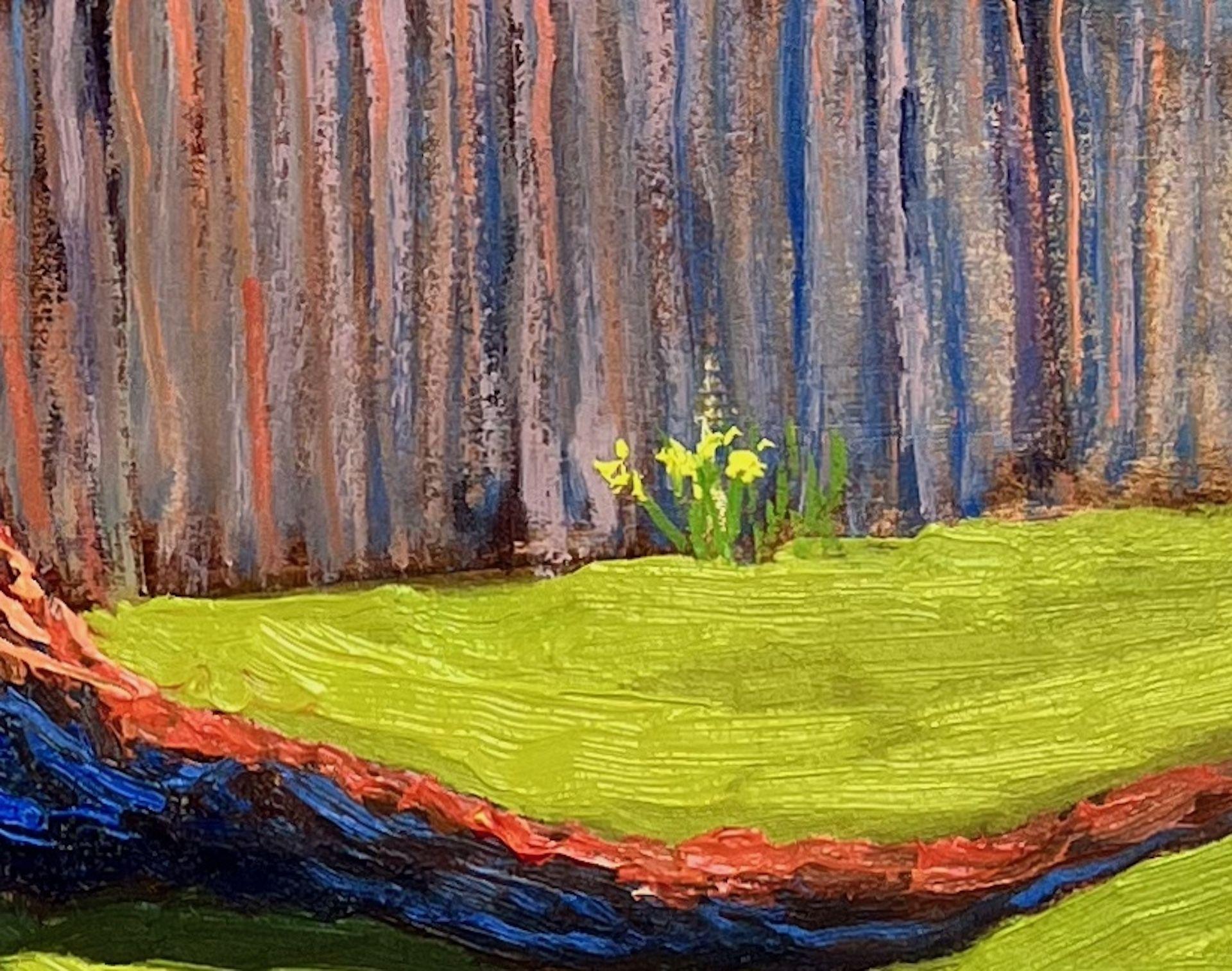 LONGING FOR SPRING SUNSHINE, Painting, Oil on MDF Panel For Sale 4