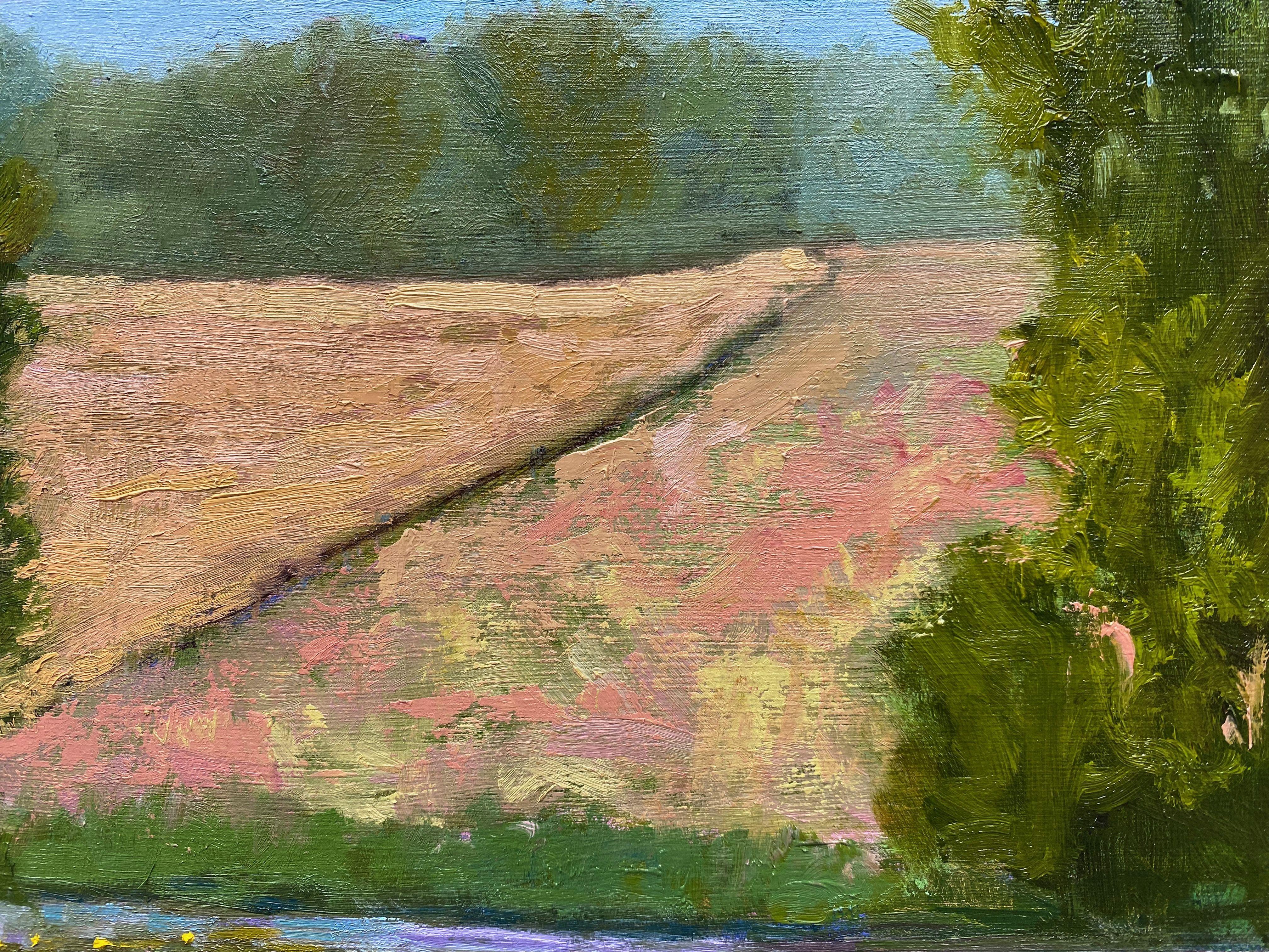 This painting started as a plein air painting in 2020, finished in my studio in 2022.  My painting show where the Fabbenstedter Ditch flows into the River Big Aue, Espelkamp, Germany. What attracted mew to the scene was the Cow Lilies. :: Painting