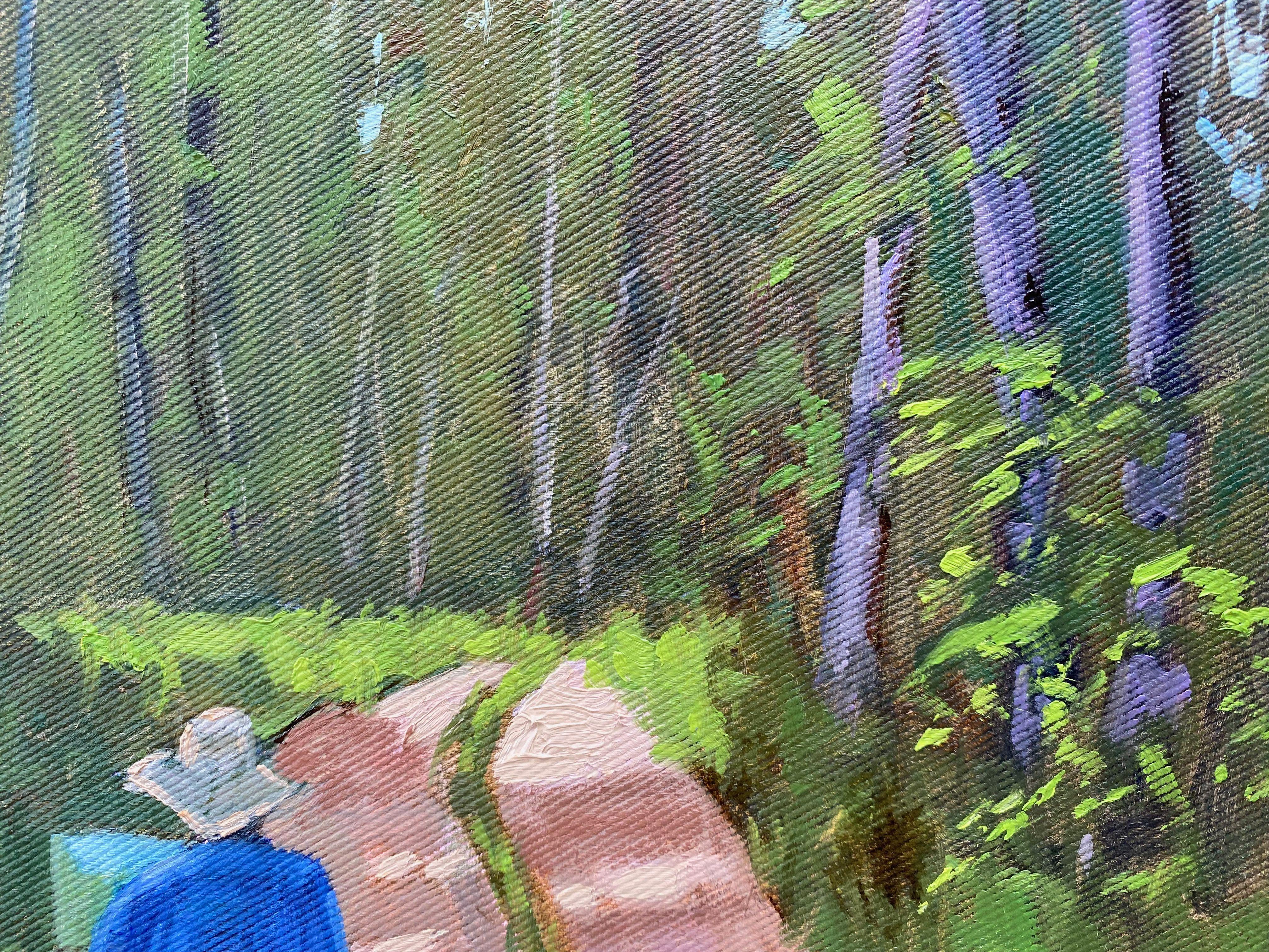Painter in the forest, Painting, Oil on Canvas For Sale 2