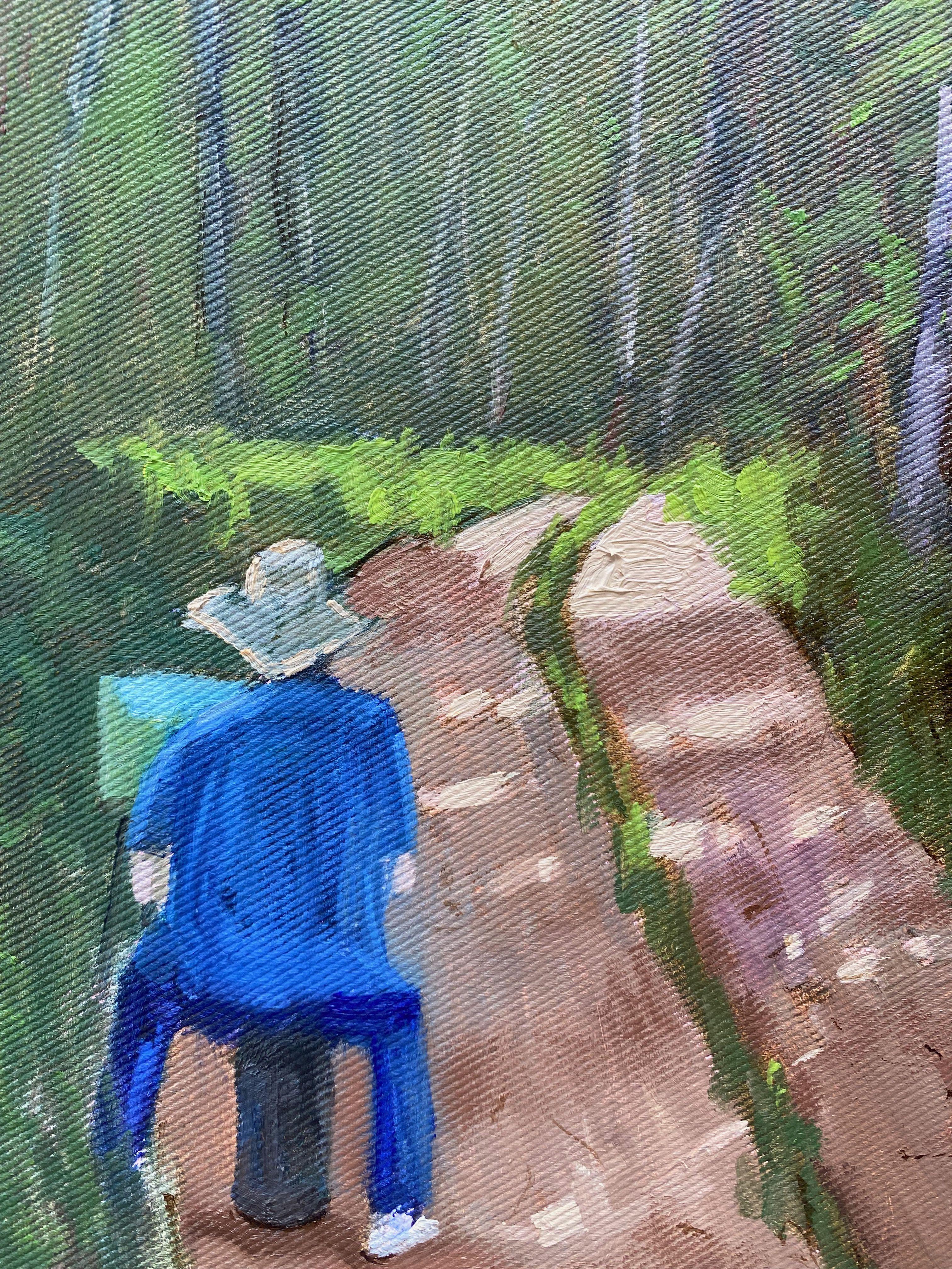 Painter in the forest, Painting, Oil on Canvas For Sale 3