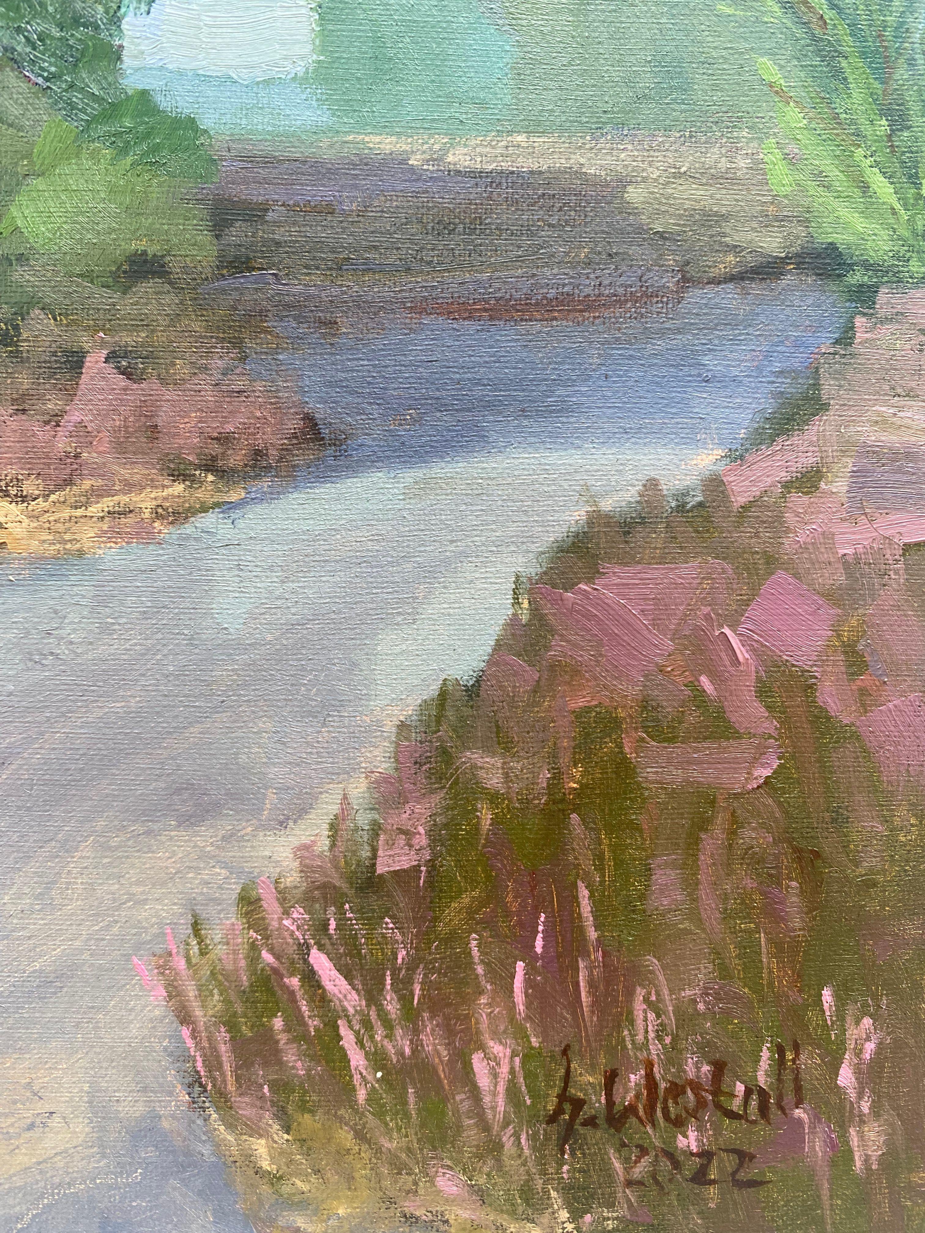 Crocevia di pini, Pittura, Olio su altro - Painting Impressionismo di Gary Westall
