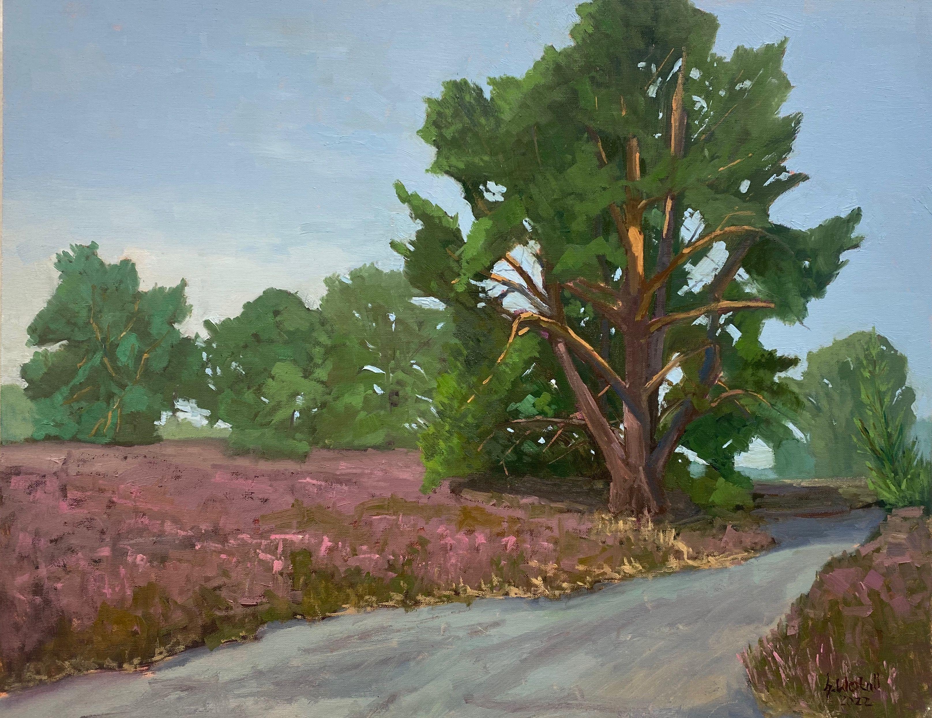 Crocevia di pini, Pittura, Olio su altro - Painting di Gary Westall