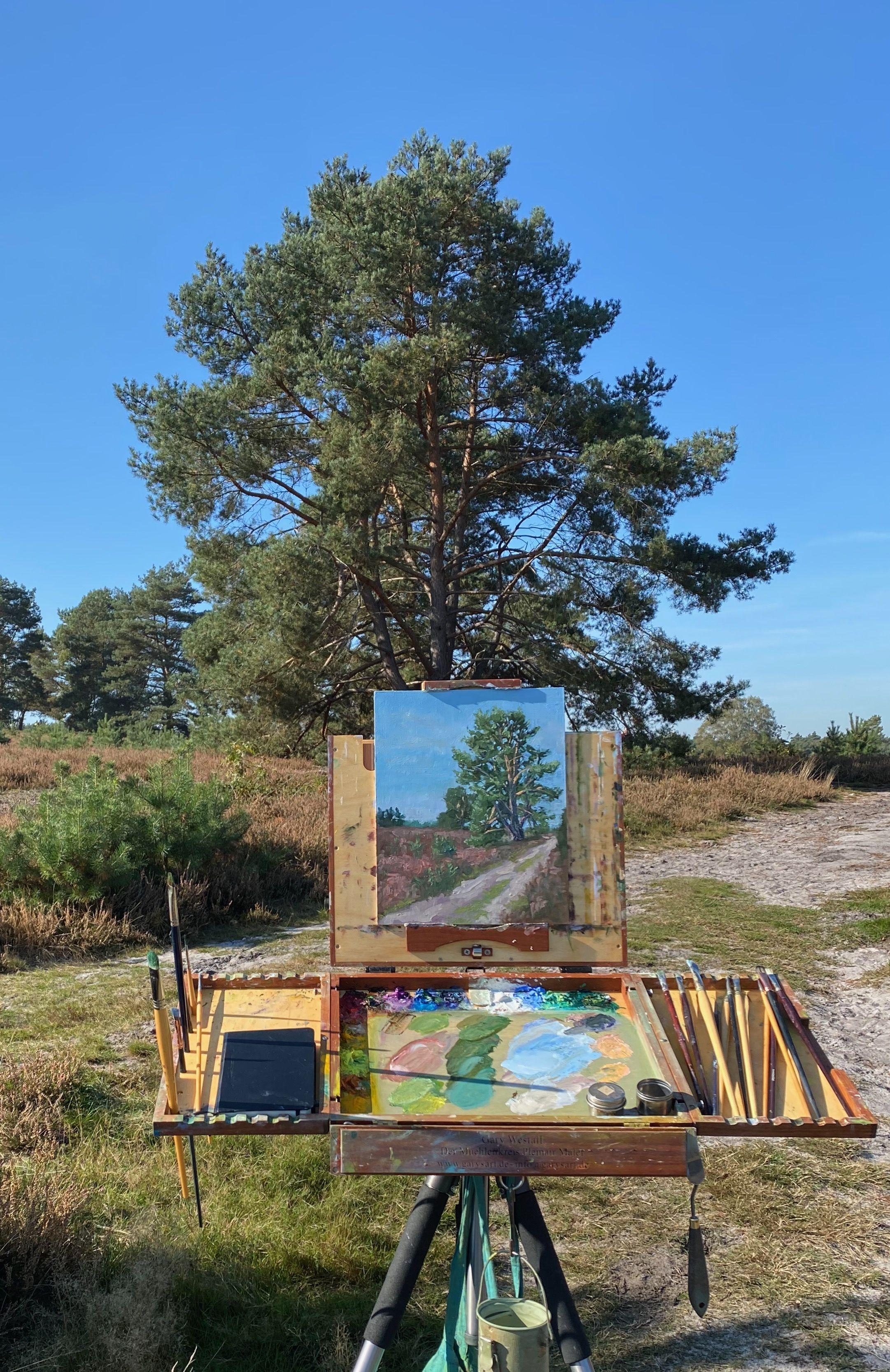 Peinture - arbre de pin dans la couronne de Kirchdrfer, huile sur autre - Impressionnisme Painting par Gary Westall
