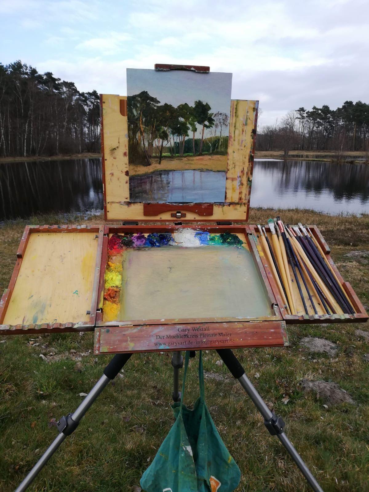 Schnakenpohl, Gemälde, Öl auf Leinwand (Impressionismus), Painting, von Gary Westall