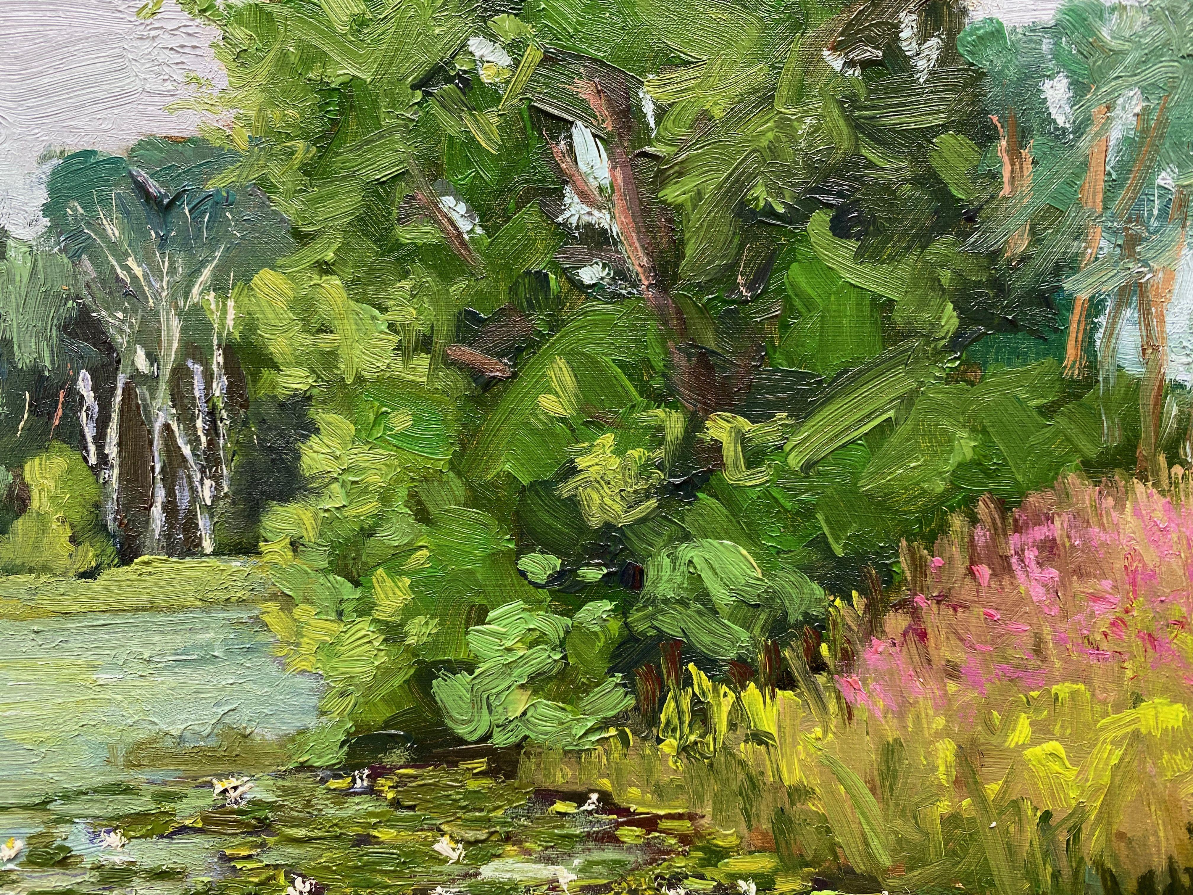 Plein air Painting painted at a small Lake near my home Town in Germany.   The Schnakenpohl an ice age Lake with endemic Fauna und Flora. :: Painting :: Impressionist :: This piece comes with an official certificate of authenticity signed by the
